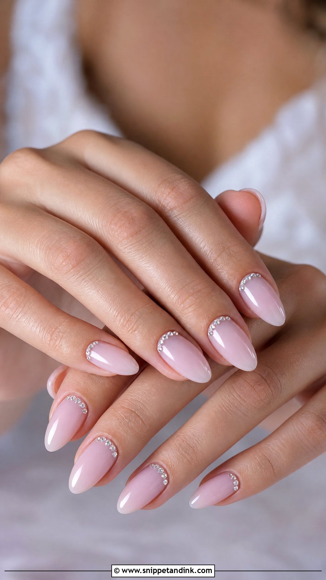 Rhinestone Acrylic Wedding Nails - Snippet and Ink - 25 Acrylic Wedding Nails for Bride
