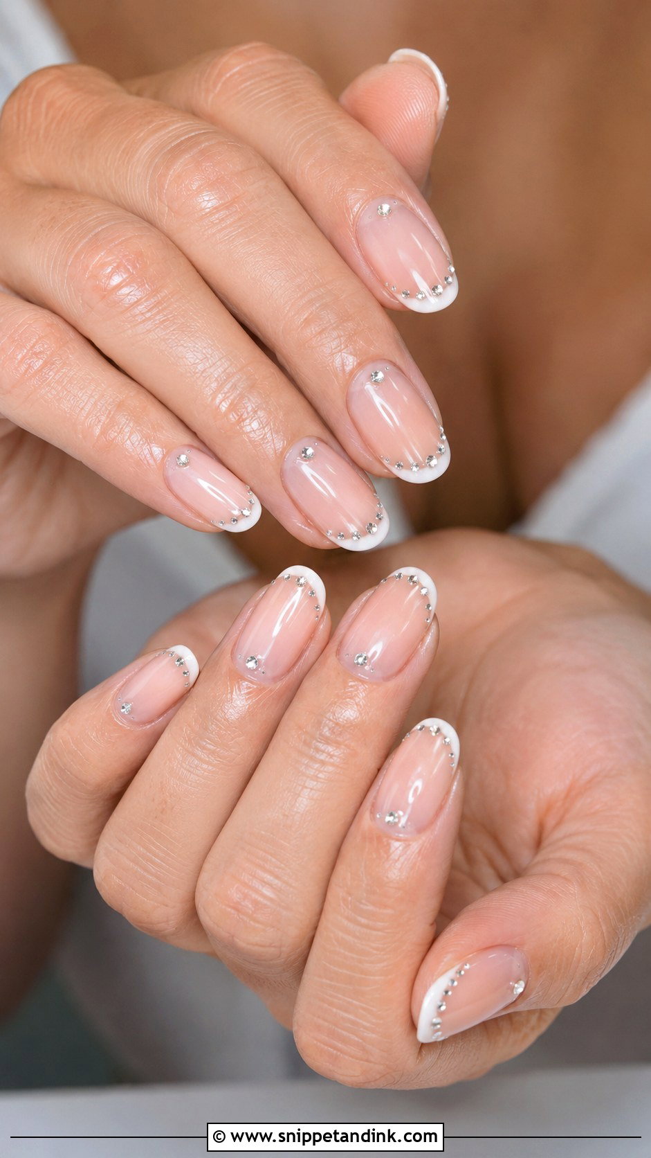 Rhinestone Beach Wedding Nails - Snippet and Ink - 20 Beach Wedding Nails for Bride