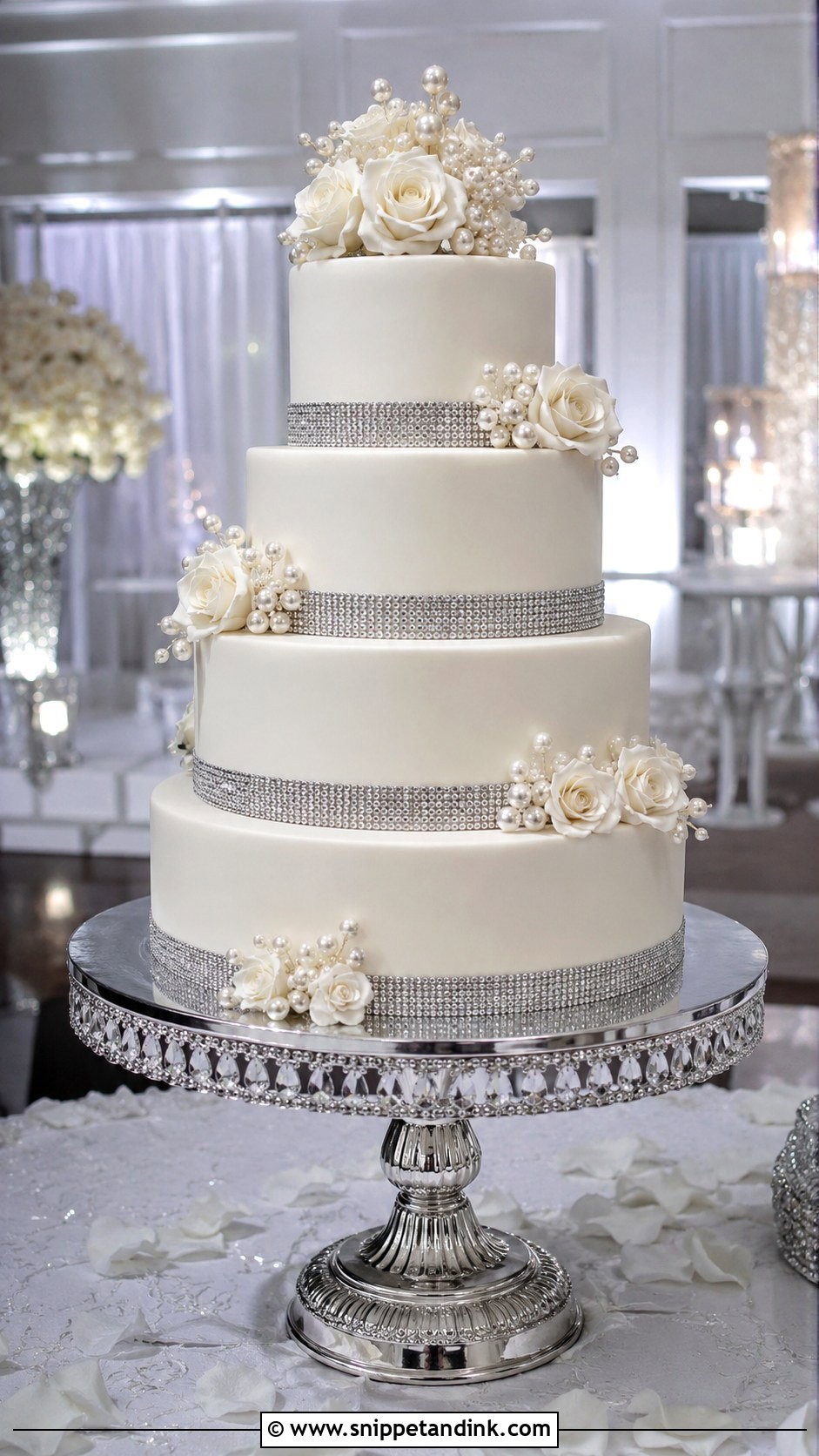 Rhinestone Bling Wedding Cake - Snippet and Ink - 20 Bling Cakes for Wedding