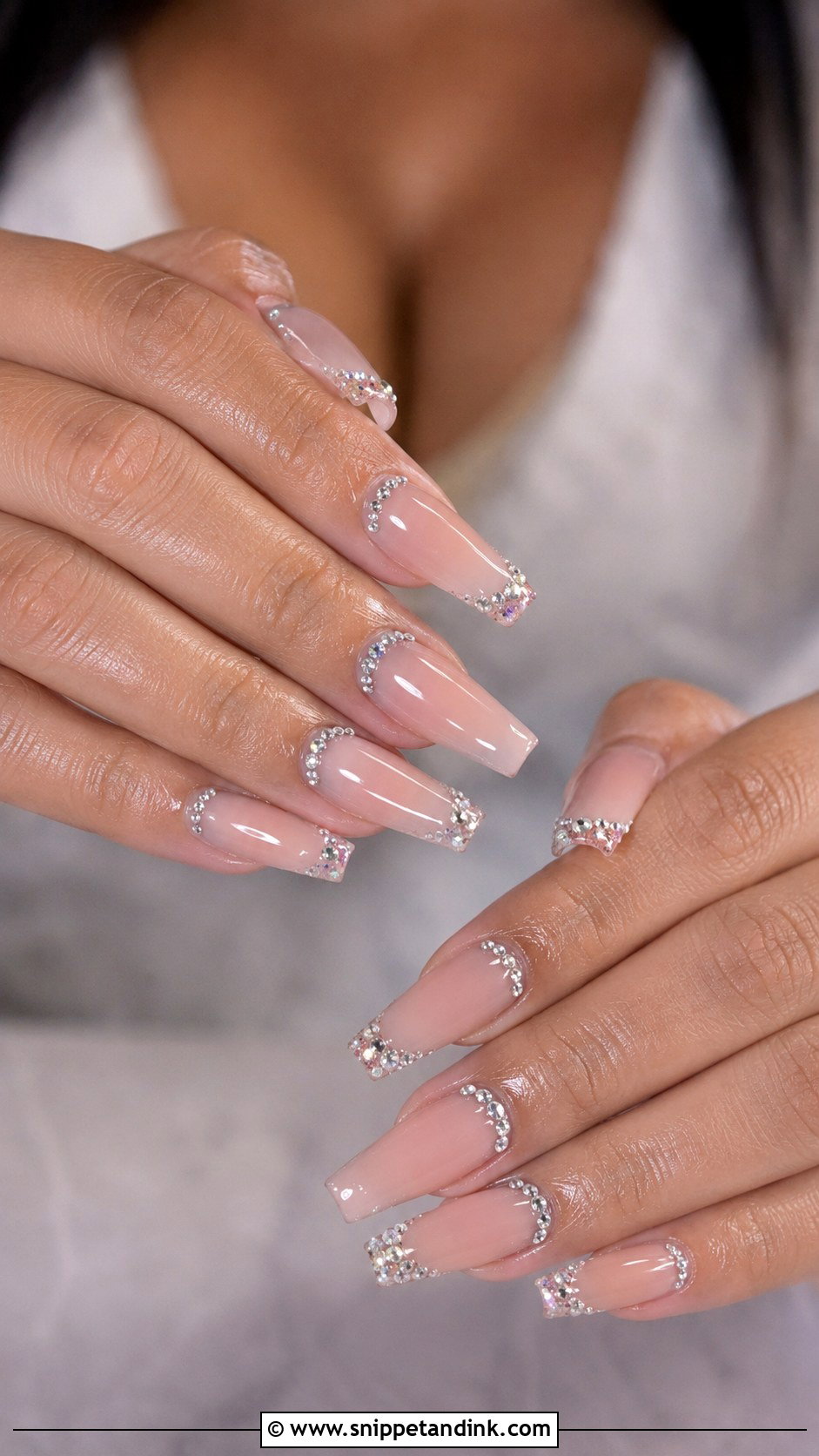 Rhinestone Bridal Nail Extensions - Snippet and Ink - 20 Bridal Nail Extensions Brides Ideas