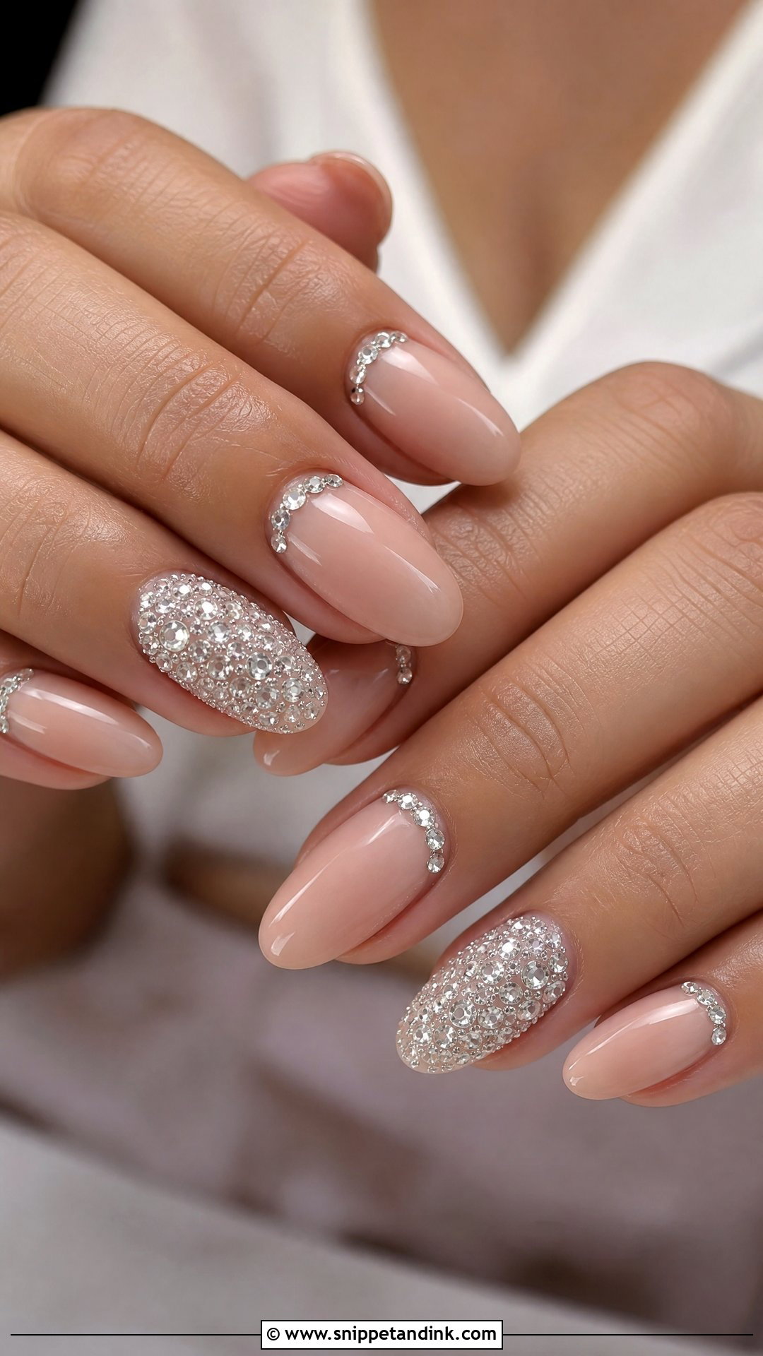 Rhinestone Bridal Nails - Snippet and Ink - 25 Bridal Wedding Nails for Bride