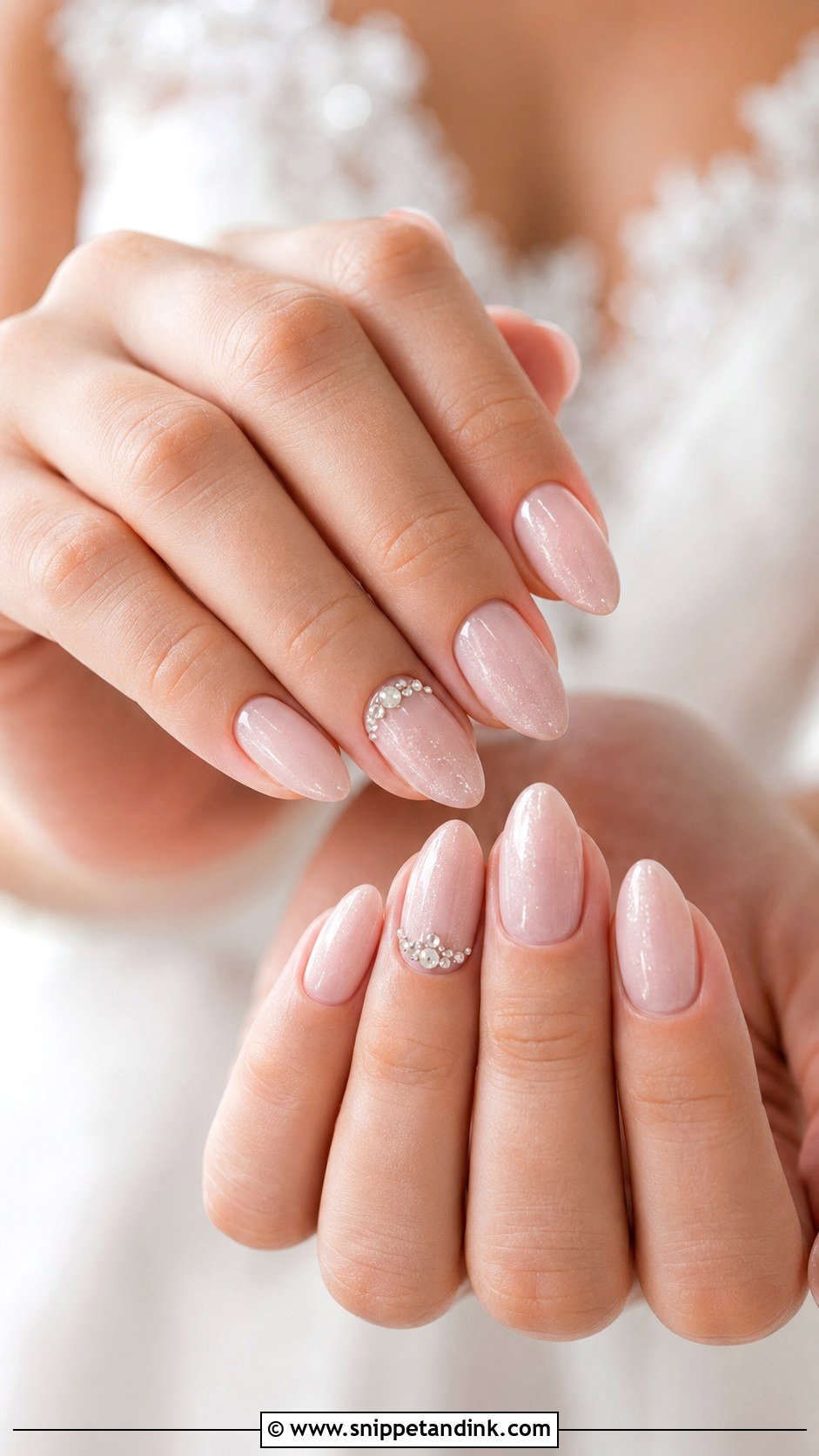Rhinestone Bridal Nails - Snippet and Ink - 30 Bridal Nail Designs