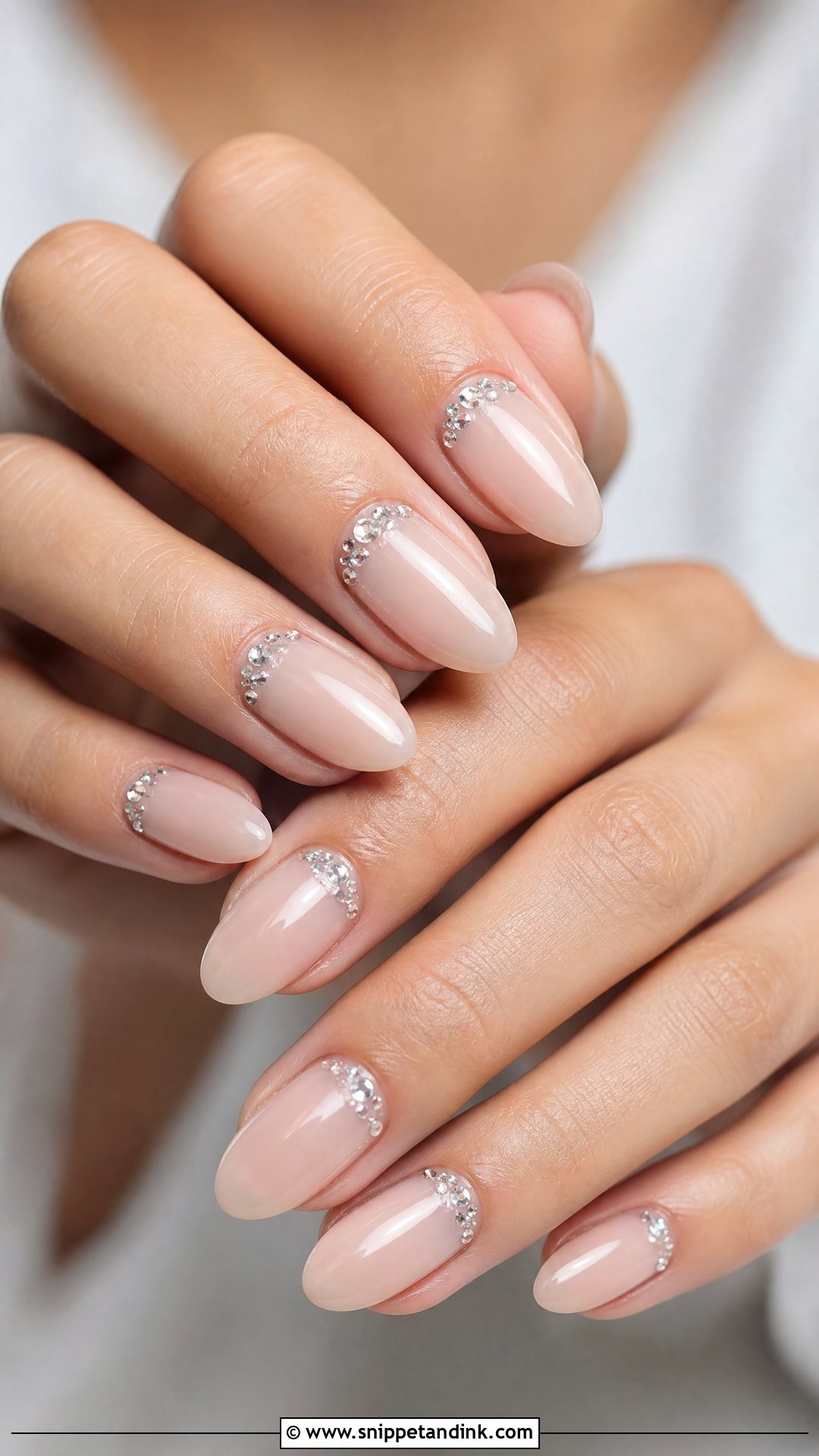 Rhinestone Bridal Nails - Snippet and Ink - 35 Bridal Nails Wedding