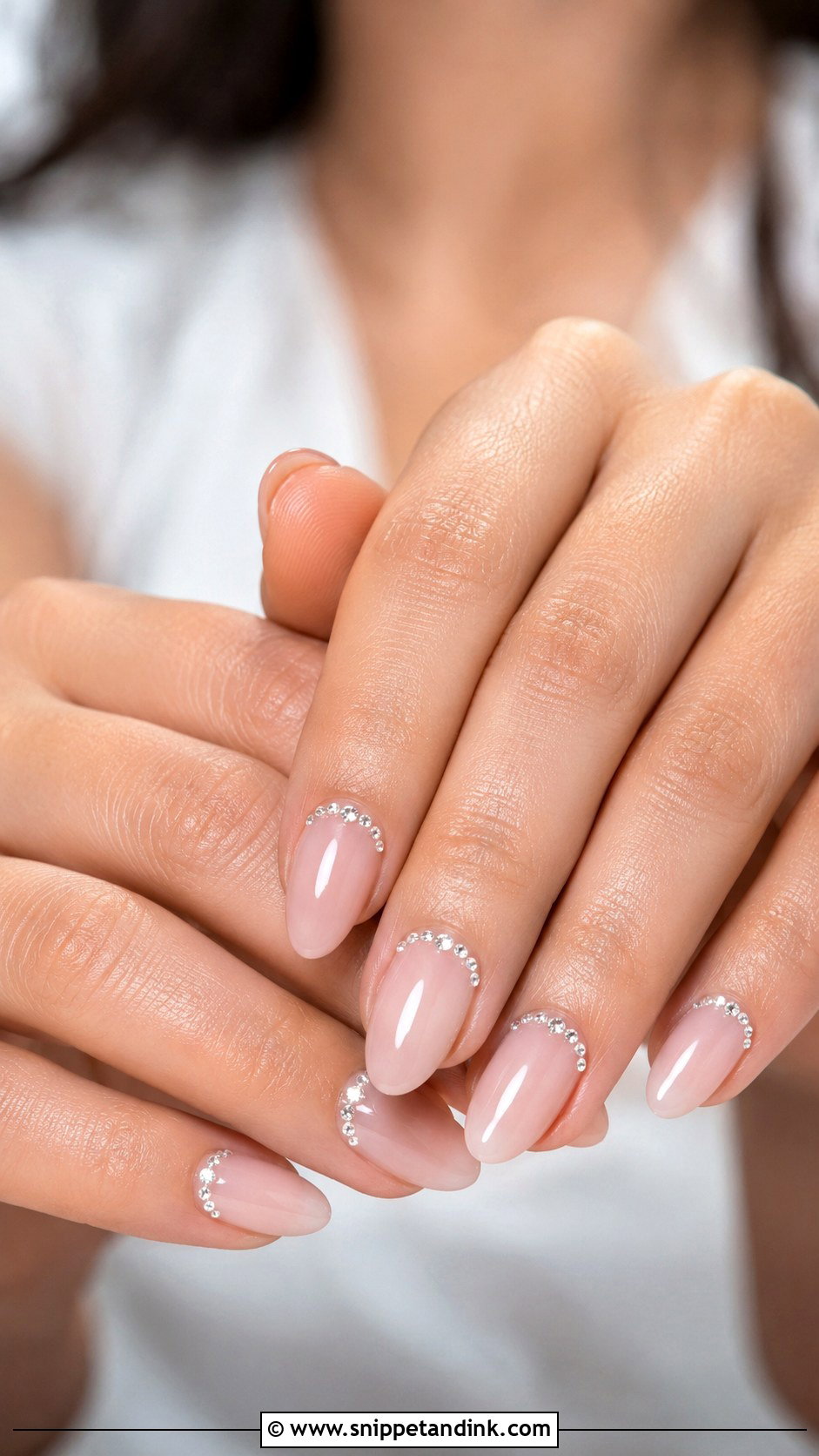 Rhinestone Bride Nails - Snippet and Ink - 30 Nails for the Bride Wedding