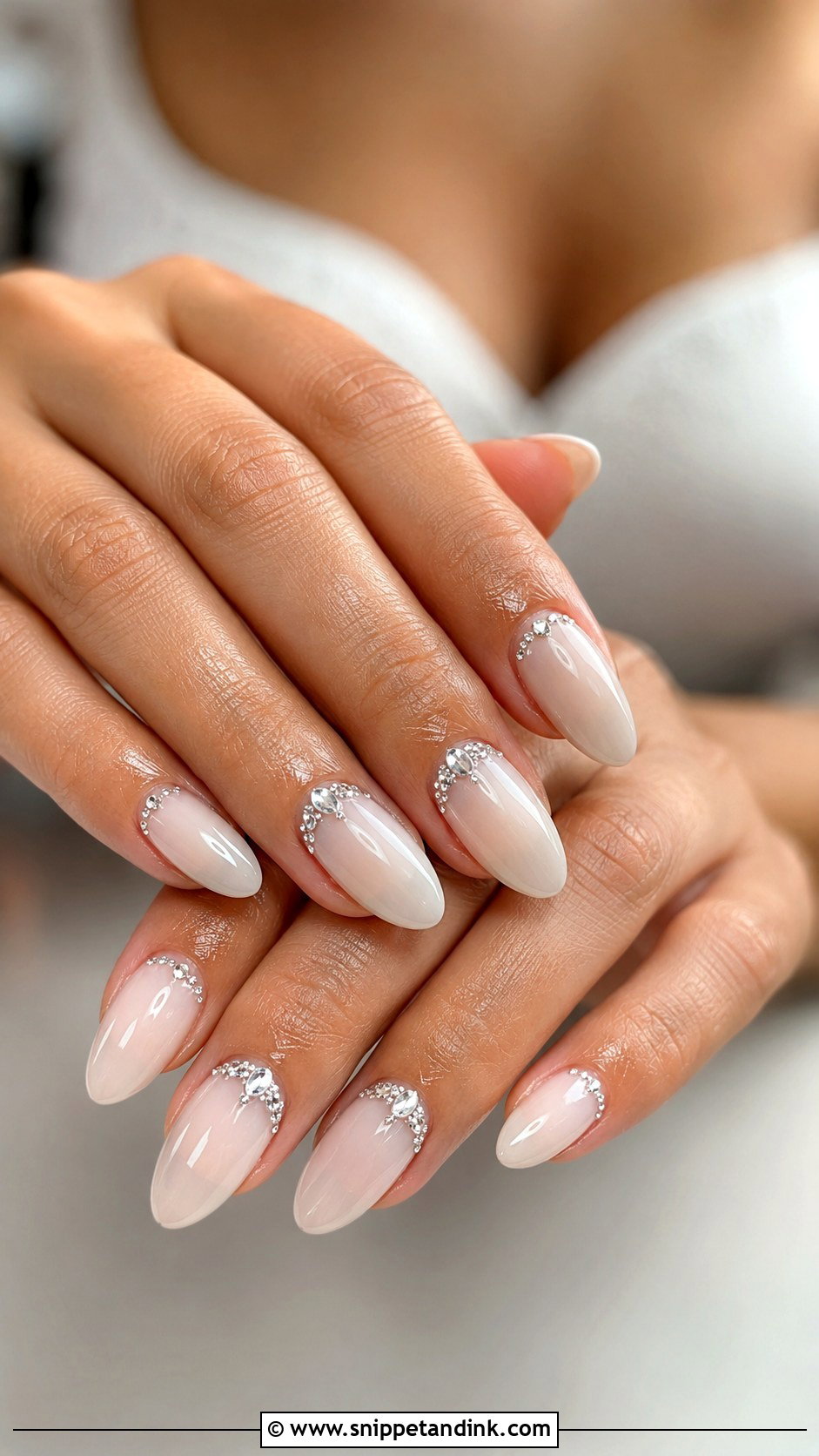 Rhinestone Bride Nails - Snippet and Ink - 20 Bride Nail Art Ideas Wedding Day