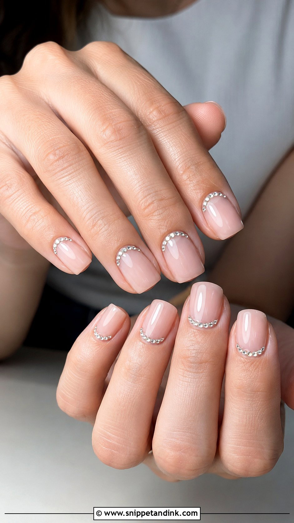 Rhinestone Cuticle Wedding Nails - Snippet and Ink - 20 Wedding Nails with Rhinestones