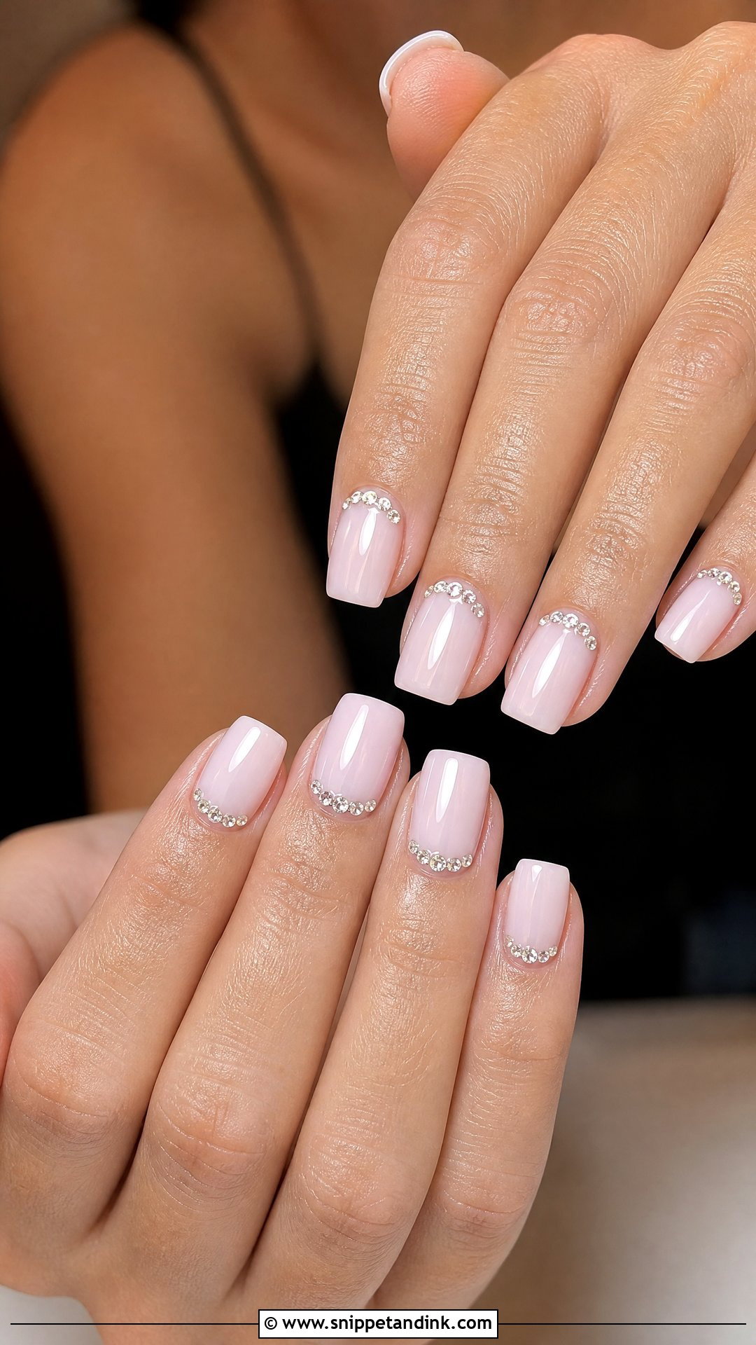 Rhinestone Engagement Nails - Snippet and Ink - 35 Engagement Nails Ideas