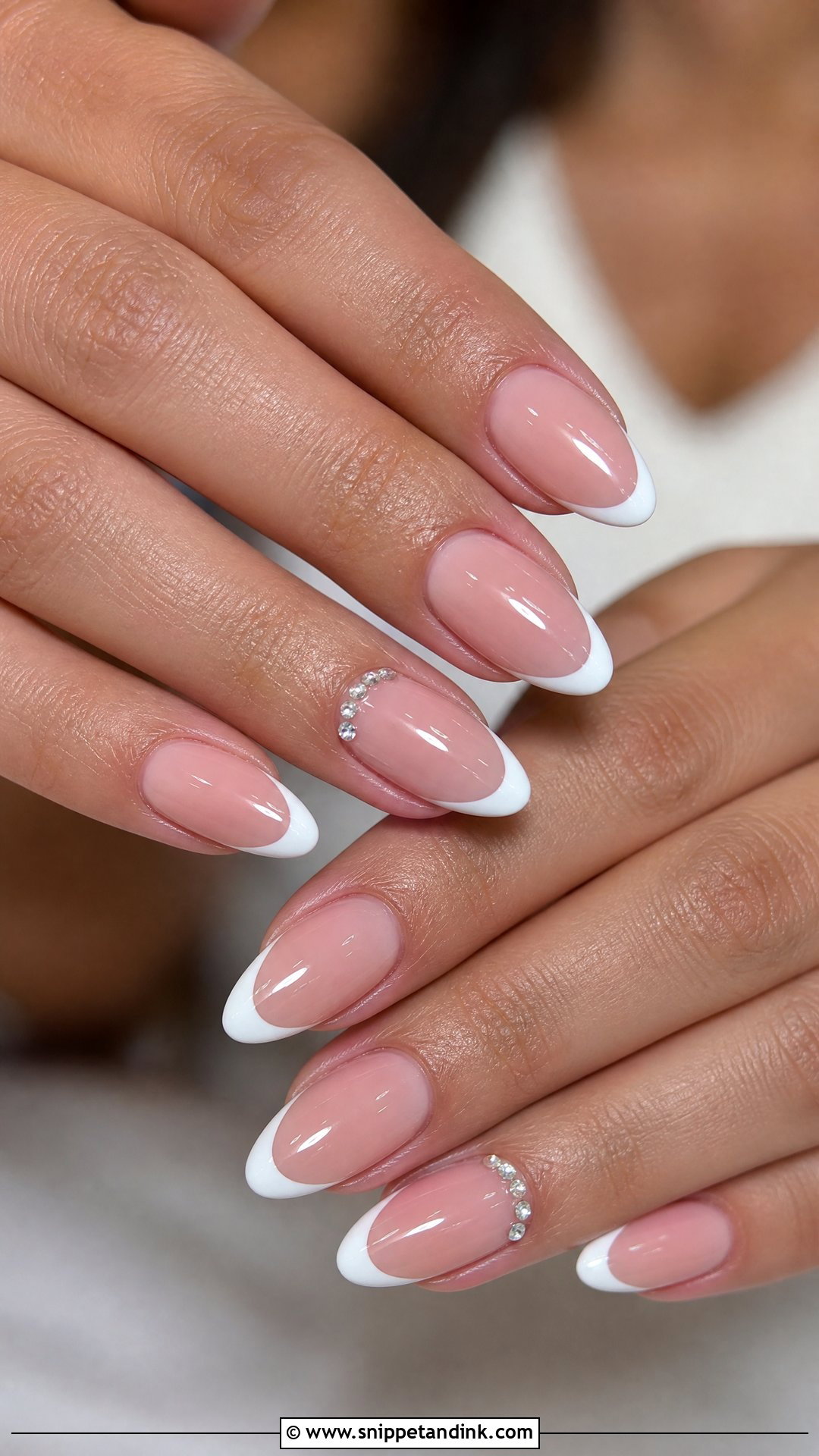 Rhinestone French Bridal Manicure - Snippet and Ink - 25 Bridal French Manicure Ideas