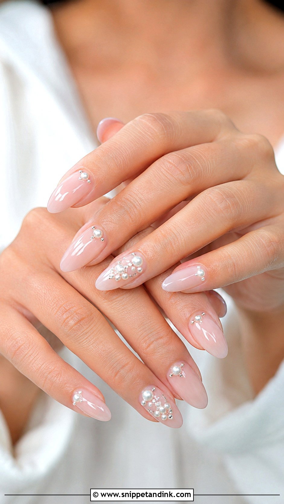 Rhinestone French Wedding Nails - Snippet and Ink - 20 Bling Wedding Nails