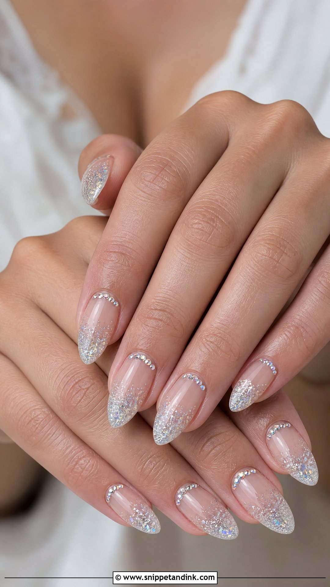 Rhinestone Glitter Wedding Nails - Snippet and Ink - 25 Glitter Wedding Nails