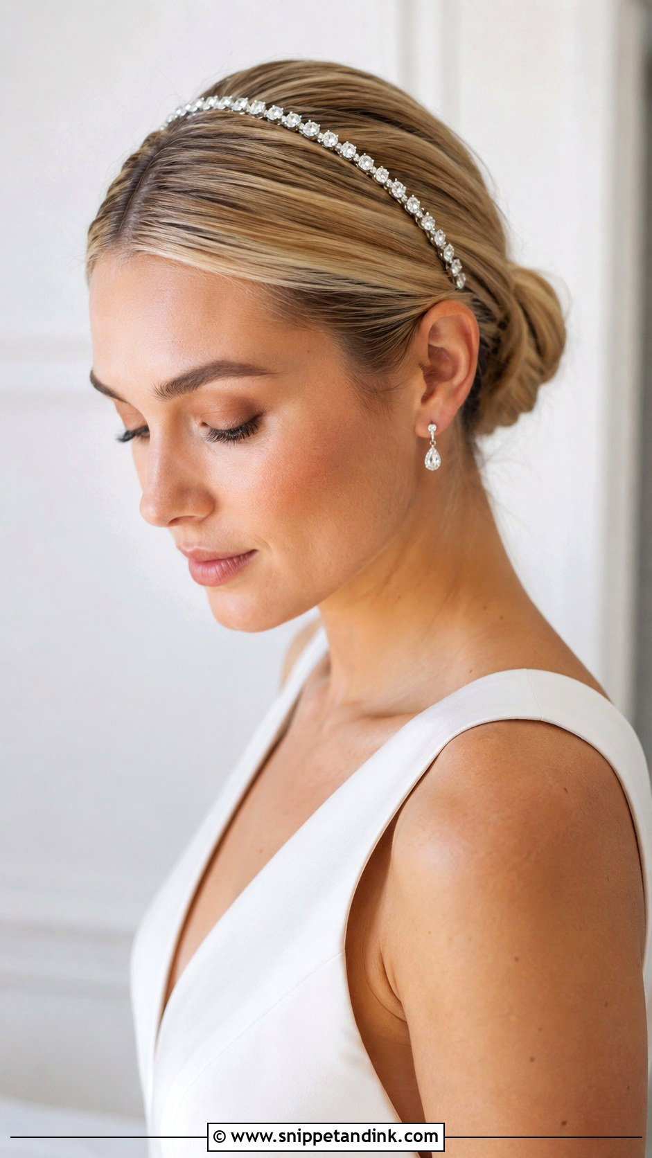 Rhinestone Headband for Sleek Hair - Snippet and Ink - 25 Hair Pieces for Wedding