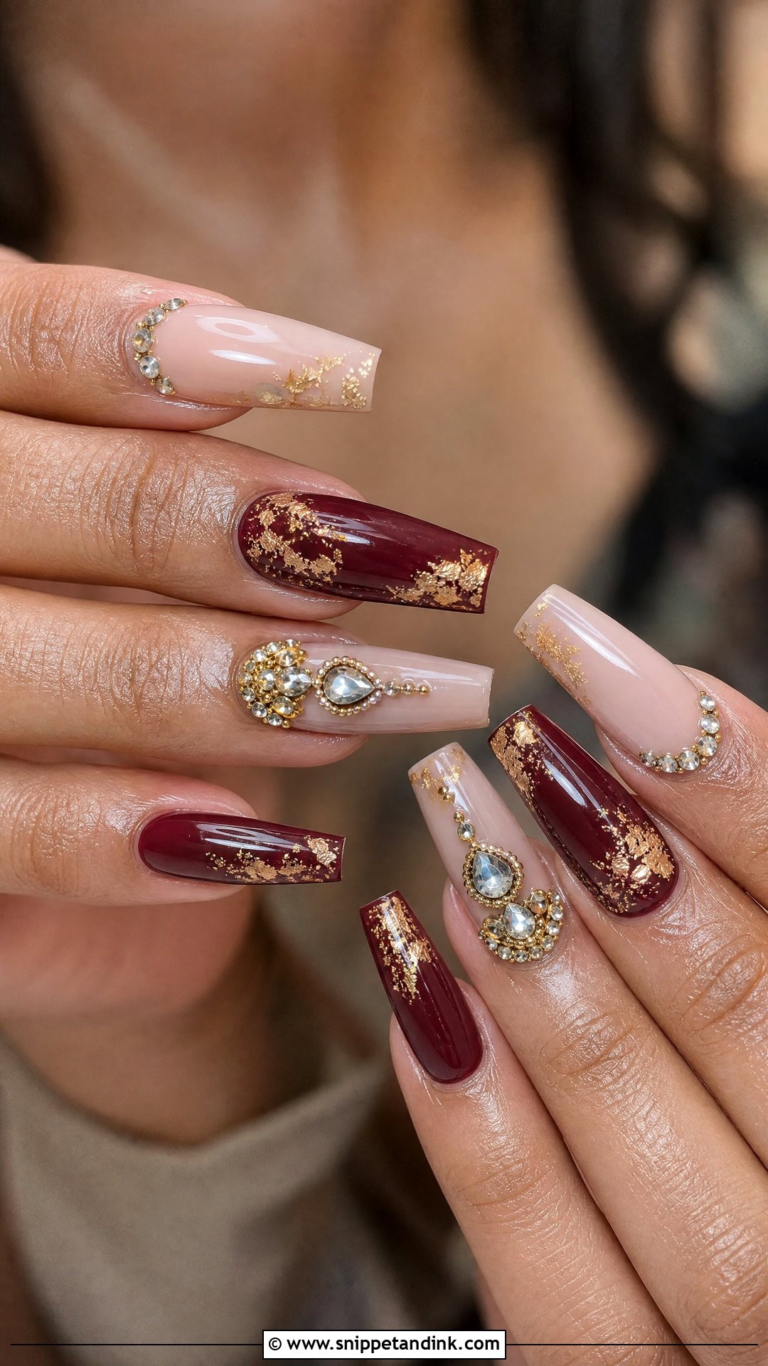 Rhinestone Indian Wedding Nails - Snippet and Ink - 25 Nails for Indian Wedding