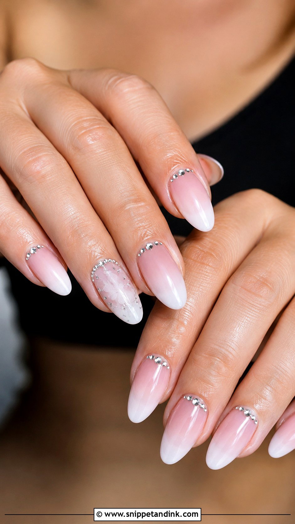 Rhinestone Ombre Wedding Nails - Snippet and Ink - 20 Ombre Wedding Nails Brides