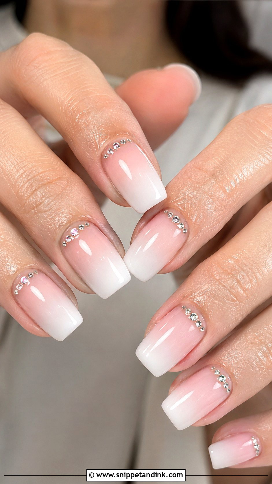 Rhinestone Ombre Wedding Nails - Snippet and Ink - 20 Ombre Wedding Nails for Bride