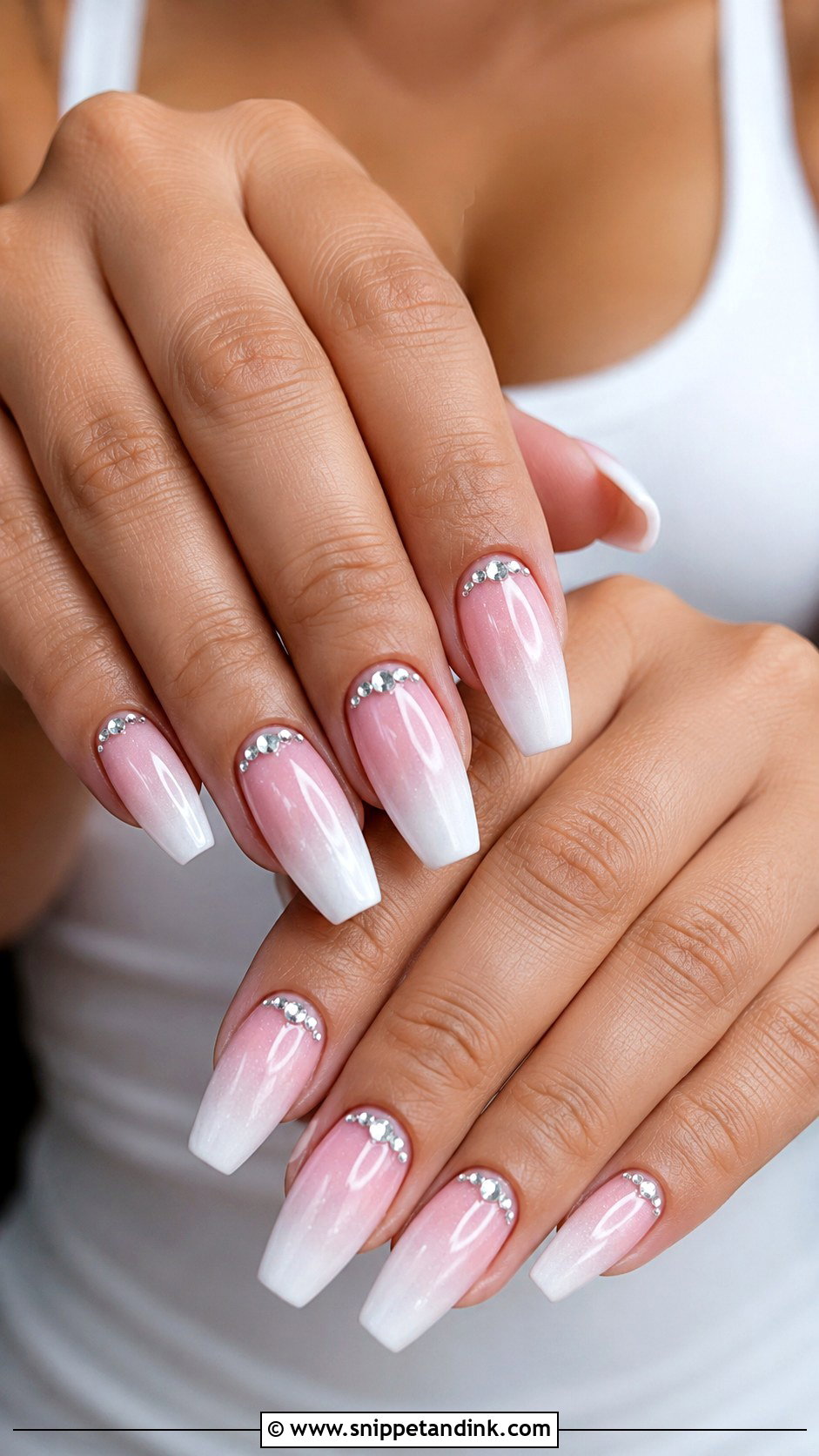 Rhinestone Ombre Wedding Nails - Snippet and Ink - 20 Ombre Nails for Wedding