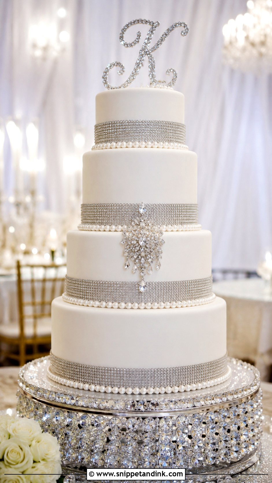 Rhinestone Wedding Cake - Snippet and Ink - 25 Diamond Bling Wedding Cakes