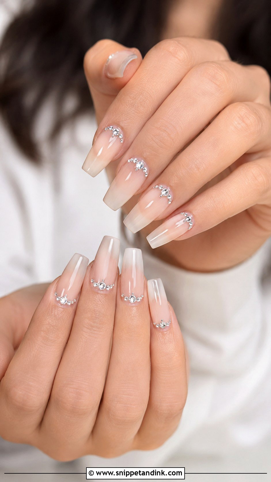 Rhinestone Wedding Nails - Snippet and Ink - 30 Wedding Nail Art Design for Bride Ideas
