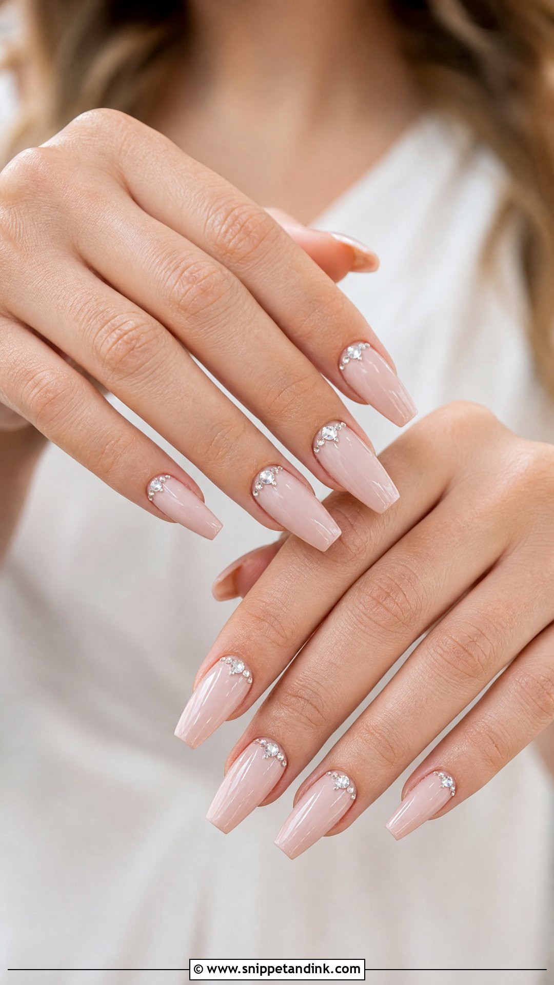 Rhinestone Wedding Nails - Snippet and Ink - 25 Cute Wedding Nails
