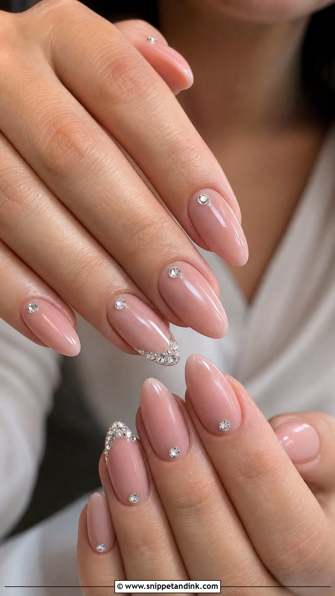 Rhinestone Wedding Nails - Snippet and Ink - 25 Trendy Wedding Nails
