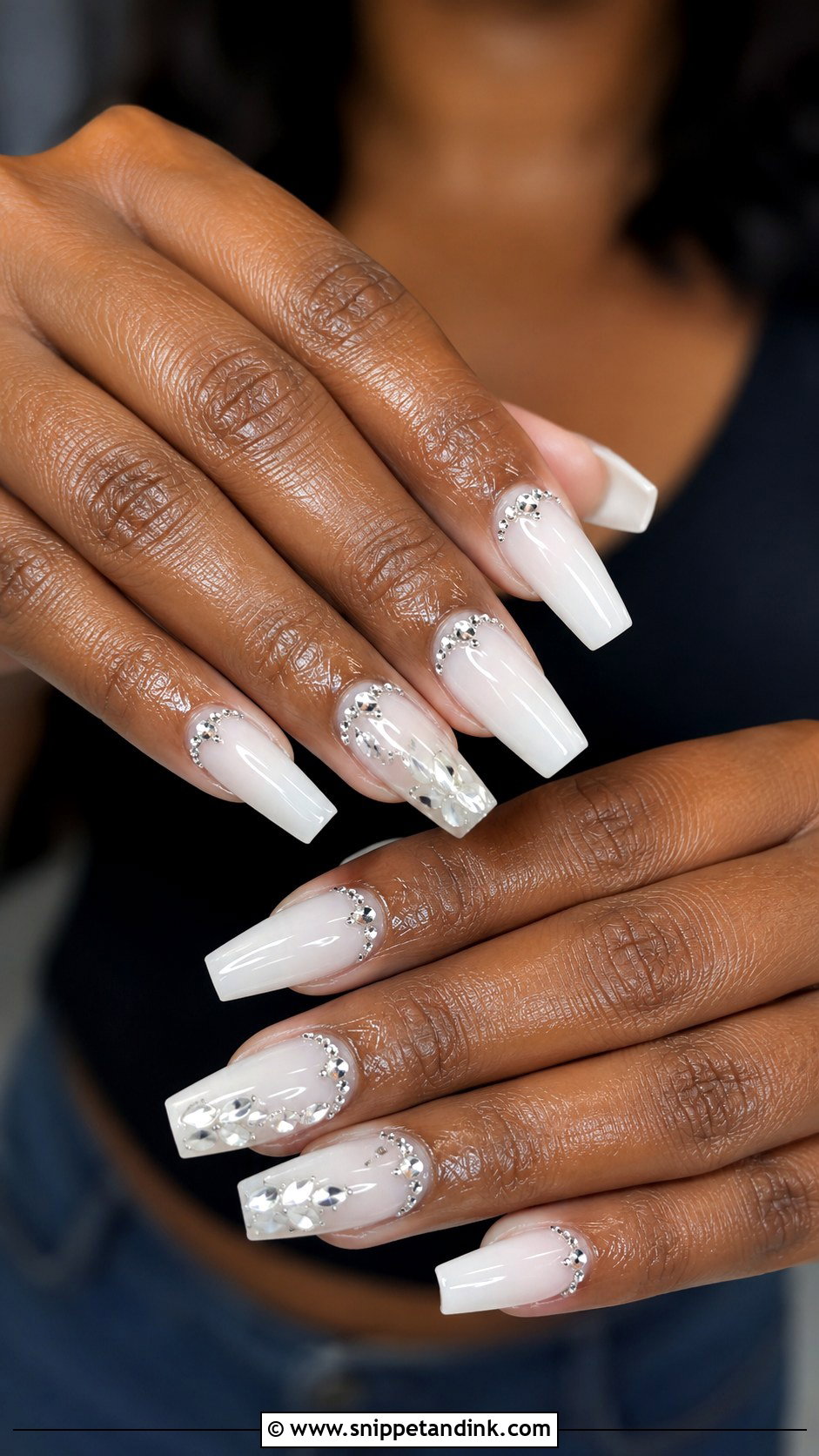 Rhinestone Wedding Nails For Black Women - Snippet and Ink - 20 Wedding Nails Black Women