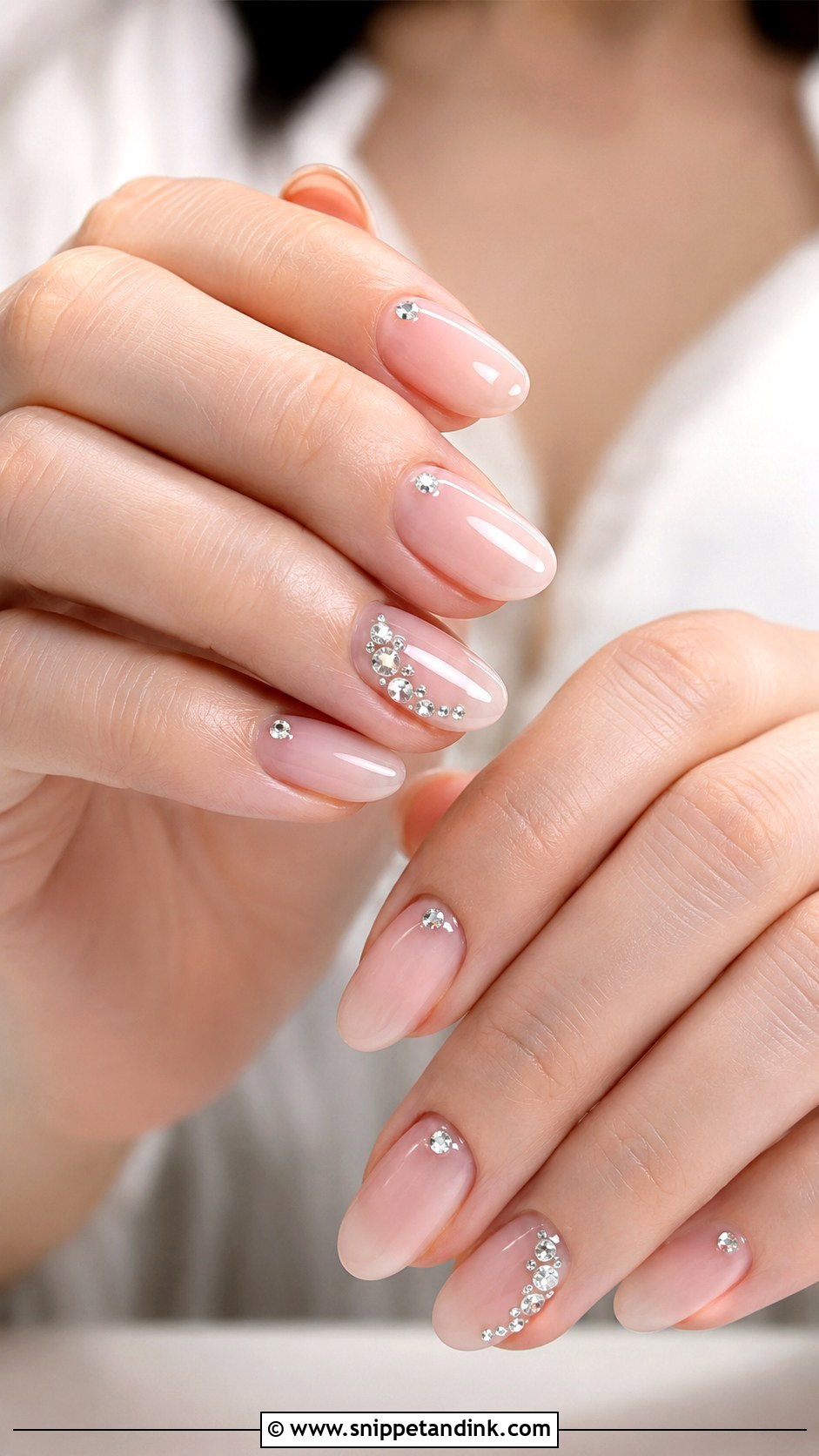 Rhinestone Wedding Nails - Snippet and Ink - 20 Wedding Nails Design the Bride