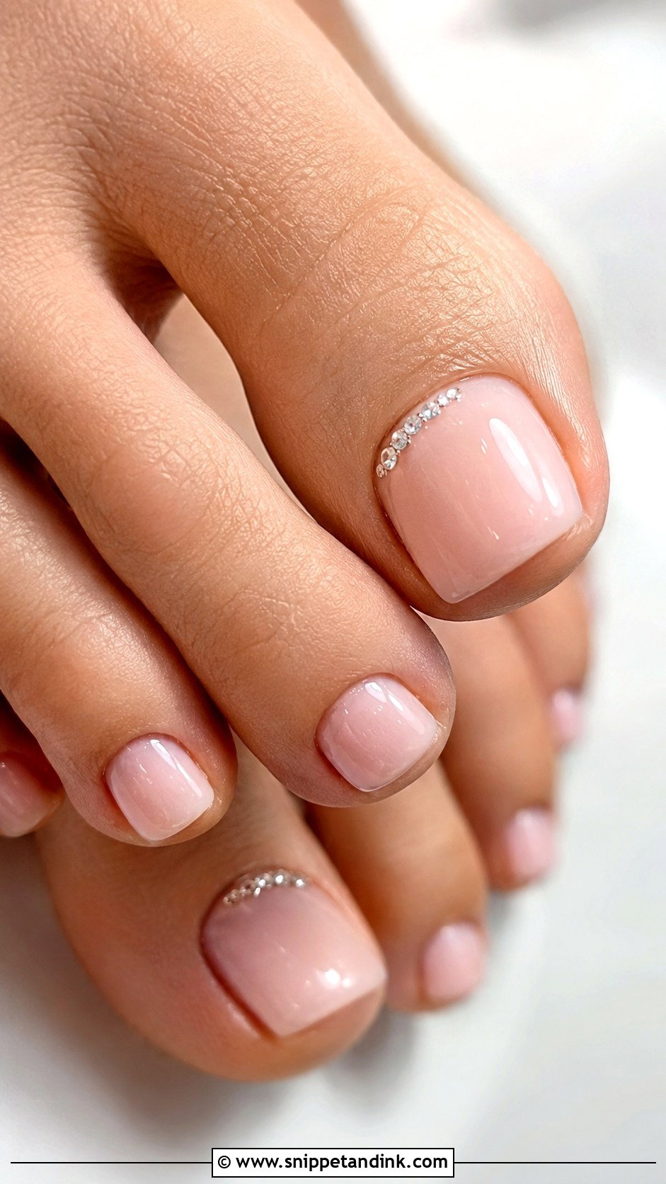 Rhinestone Wedding Toe Nails - Snippet and Ink - 20 Wedding Toes Nails