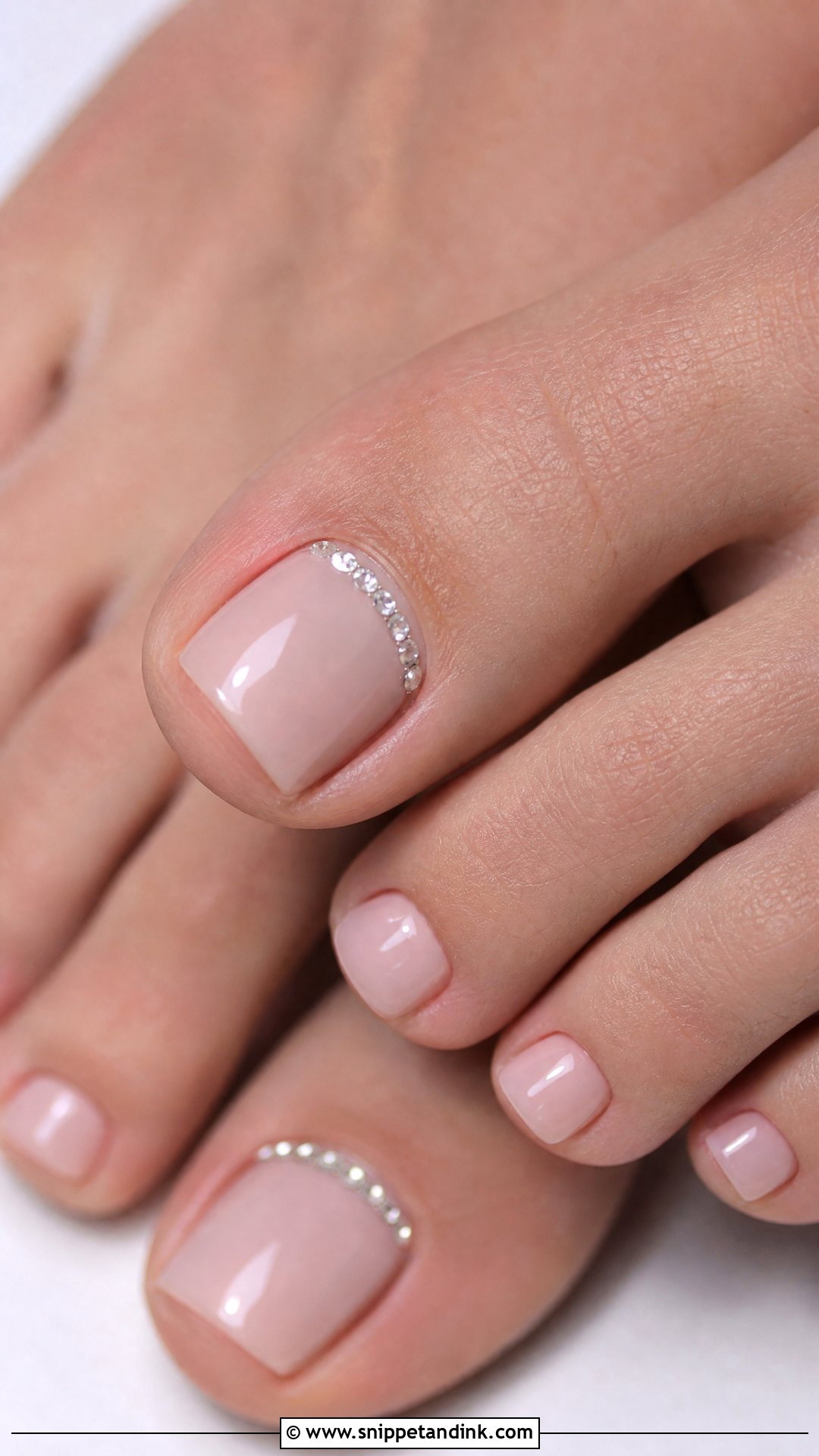 Rhinestone Wedding Toe Nails - Snippet and Ink - 25 Wedding Toe Nails for Bride