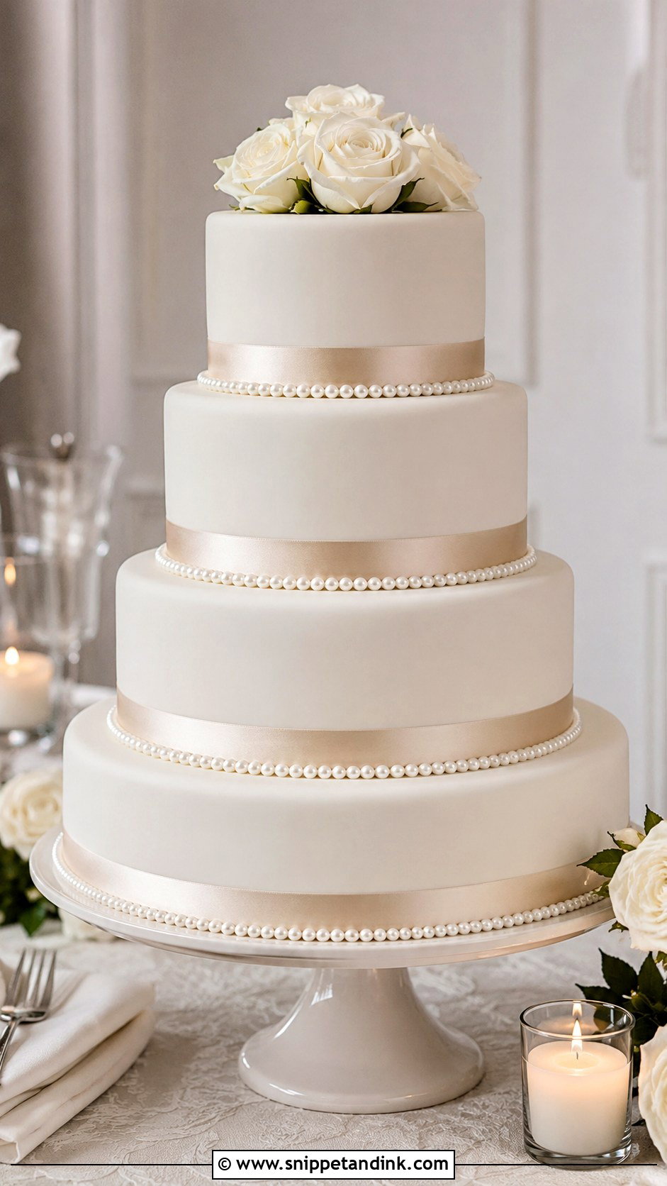 Ribbon 4 Tier Wedding Cake - Snippet and Ink - 20 Elegant 4 Tier Wedding Cakes