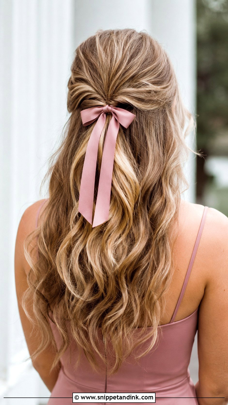 Ribbon Half Up Bridesmaid Hair Down - Snippet and Ink - 20 Simple Bridesmaid Hairstyles Down