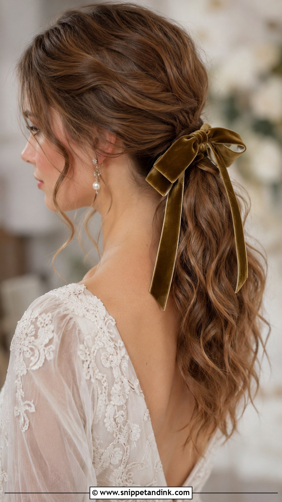 Ribbon Tied Ponytail for Wedding - Snippet and Ink - 30 Ponytail Hairstyles for Wedding