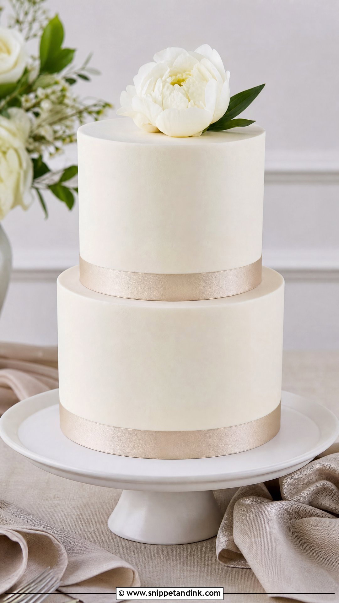 Ribbon Wedding Cake - Snippet and Ink - 20 Minimal Wedding Cake Ideas