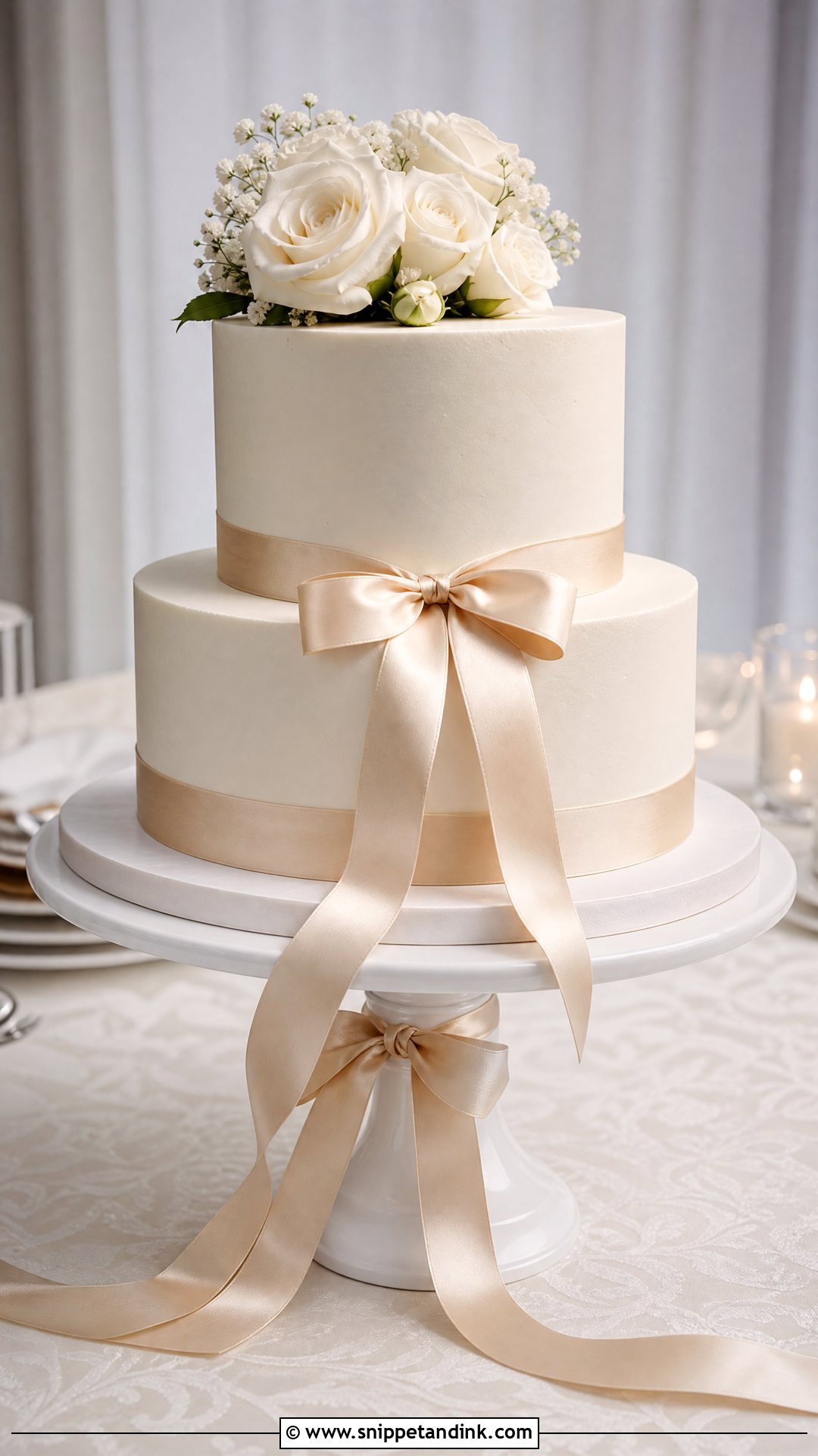 Ribbon Wedding Cake - Snippet and Ink - 20 Simple Wedding Cake Designs