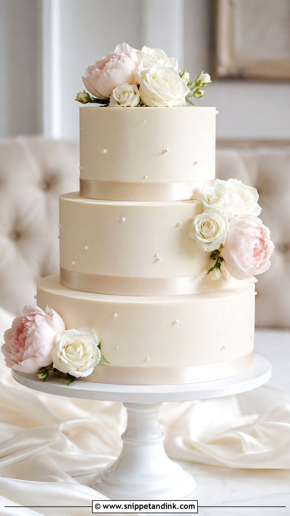 Ribbon Wedding Cake - Snippet and Ink - 20 Easy Wedding Cake Decorating Ideas