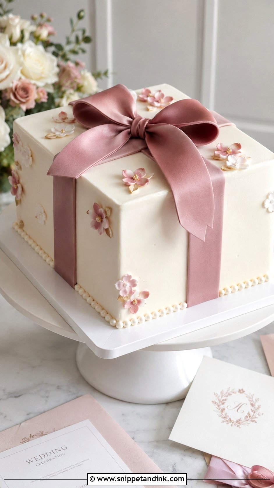 Ribbon Wedding Gift Cake - Snippet and Ink - 20 Gift Cake Design Ideas for Wedding