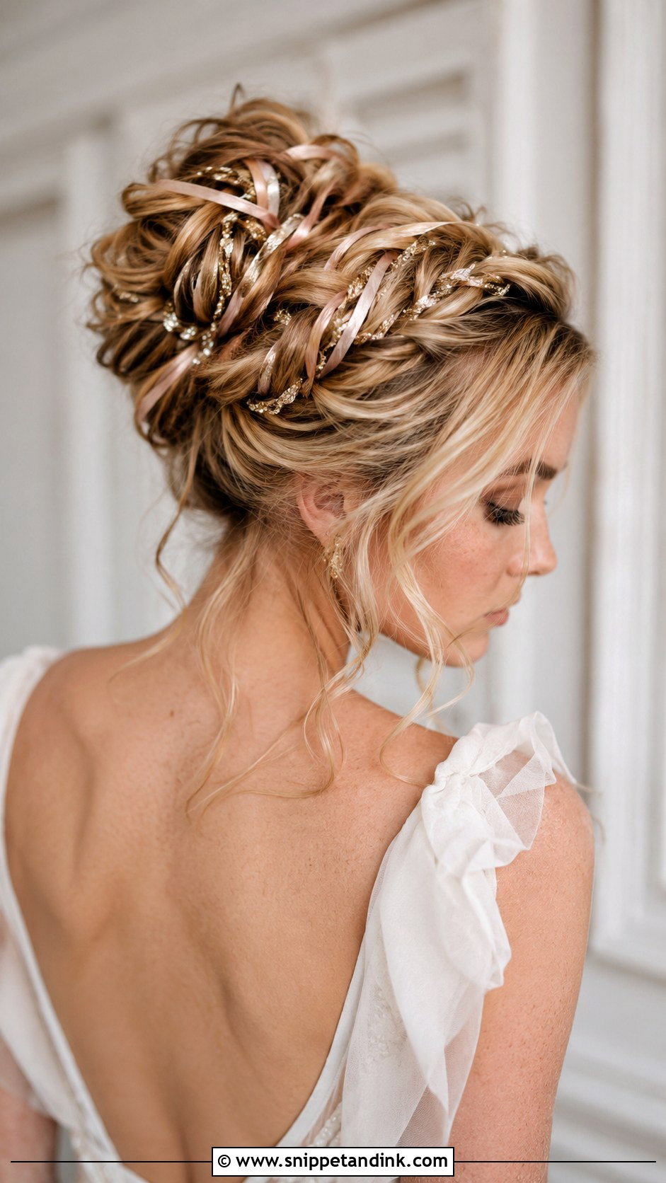 Ribbon Woven Bridal Updo - Snippet and Ink - 20 Edgy Wedding Hair Ideas