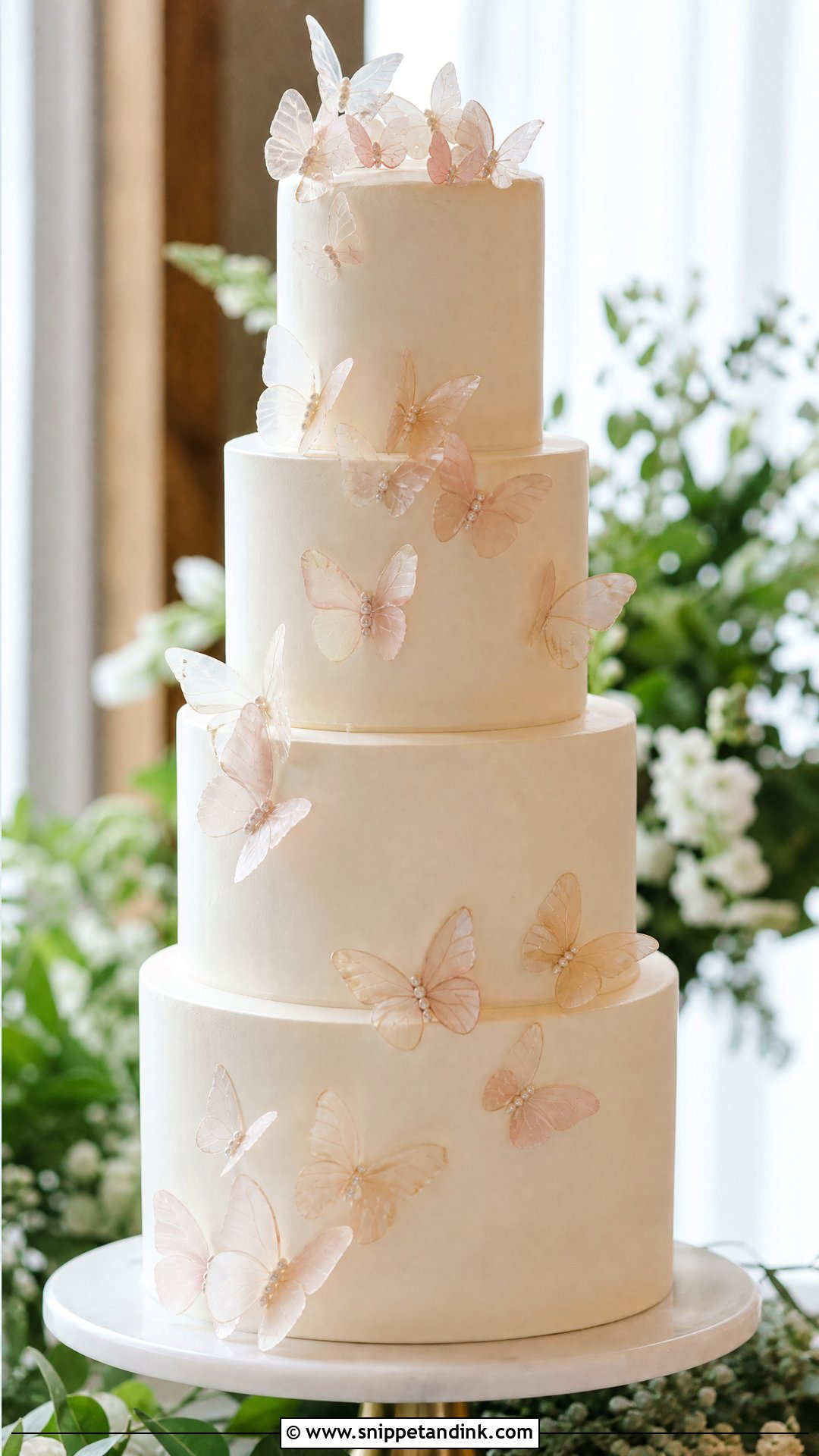 Rice Paper Butterfly Wedding Cake - Snippet and Ink - 20 Rice Paper Decorated Cakes for Wedding