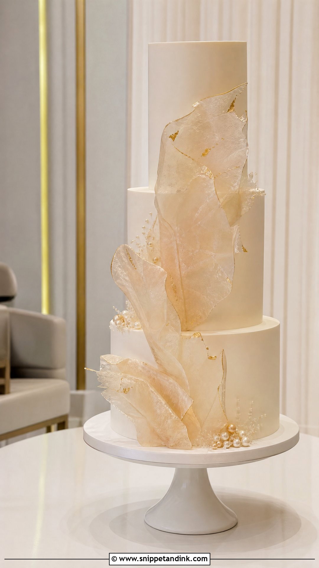 Rice Paper Modern Wedding Cake - Snippet and Ink - 20 Rice Paper Decorated Cakes for Wedding