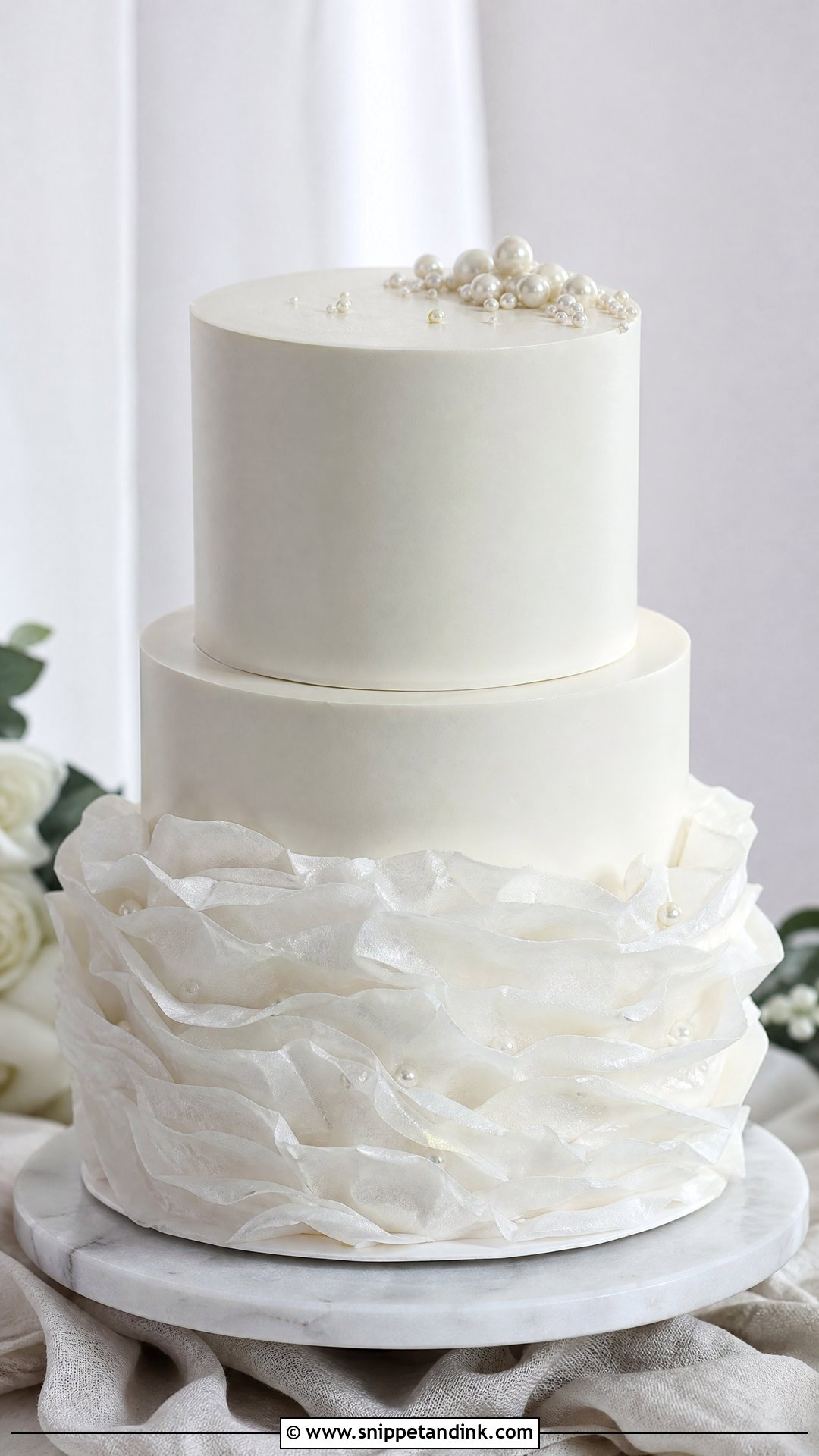 Rice Paper Ruffle Wedding Cake - Snippet and Ink - 20 Rice Paper Decorated Cakes for Wedding
