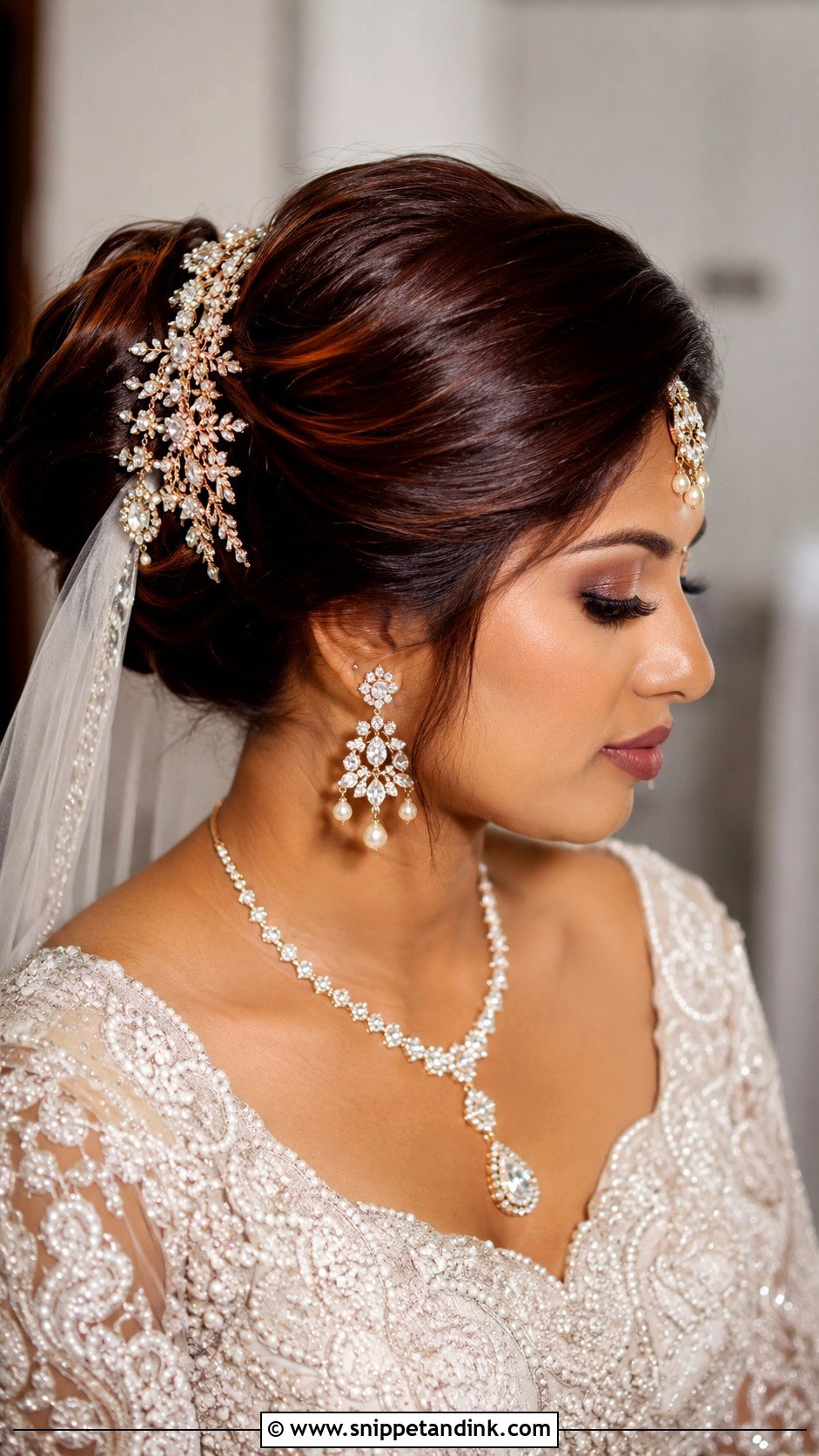 Rich Mahogany Bridal Hair - Snippet and Ink - 20 Bride Hair Color Ideas