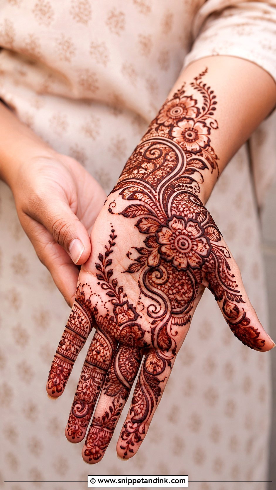 Right Hand Indo Arabic Mehndi Design - Snippet and Ink - 35 Right Hand Mehndi Design Ideas