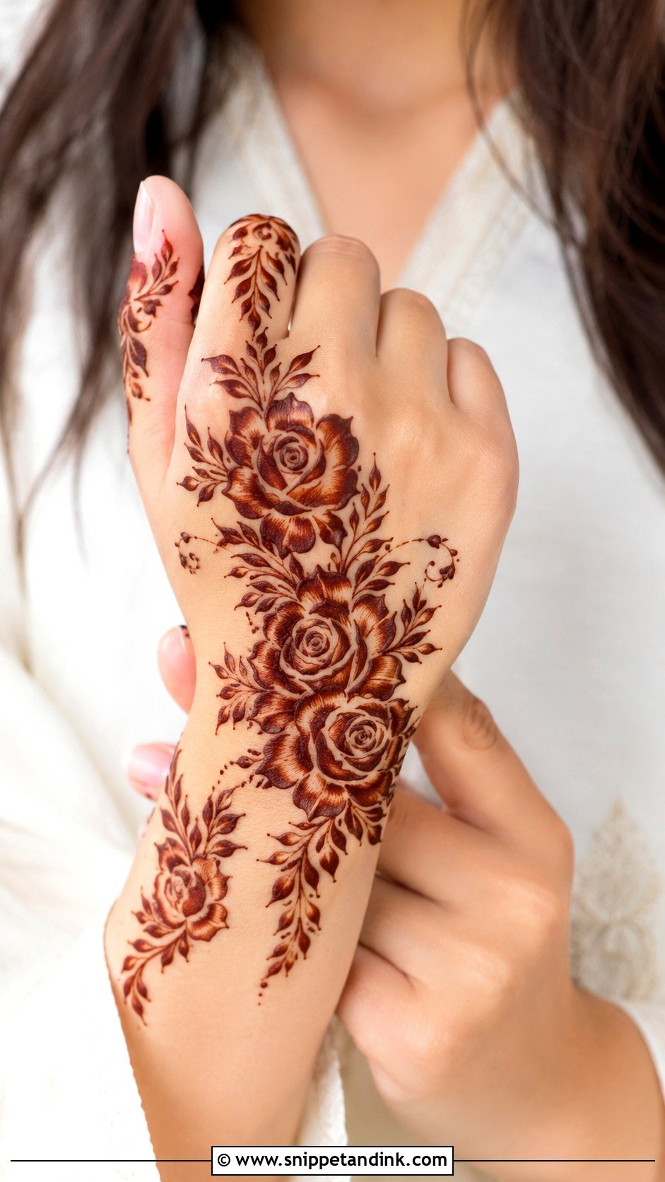 Right Hand Rose Mehndi Design - Snippet and Ink - 35 Right Hand Mehndi Design Ideas