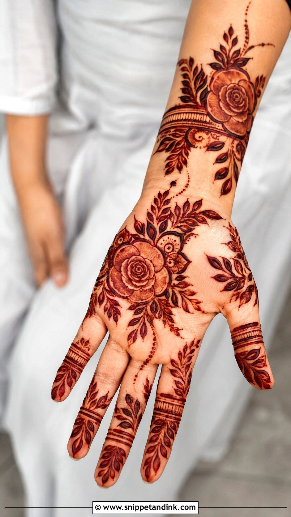 Right Hand Shaded Mehndi Design - Snippet and Ink - 35 Right Hand Mehndi Design Ideas