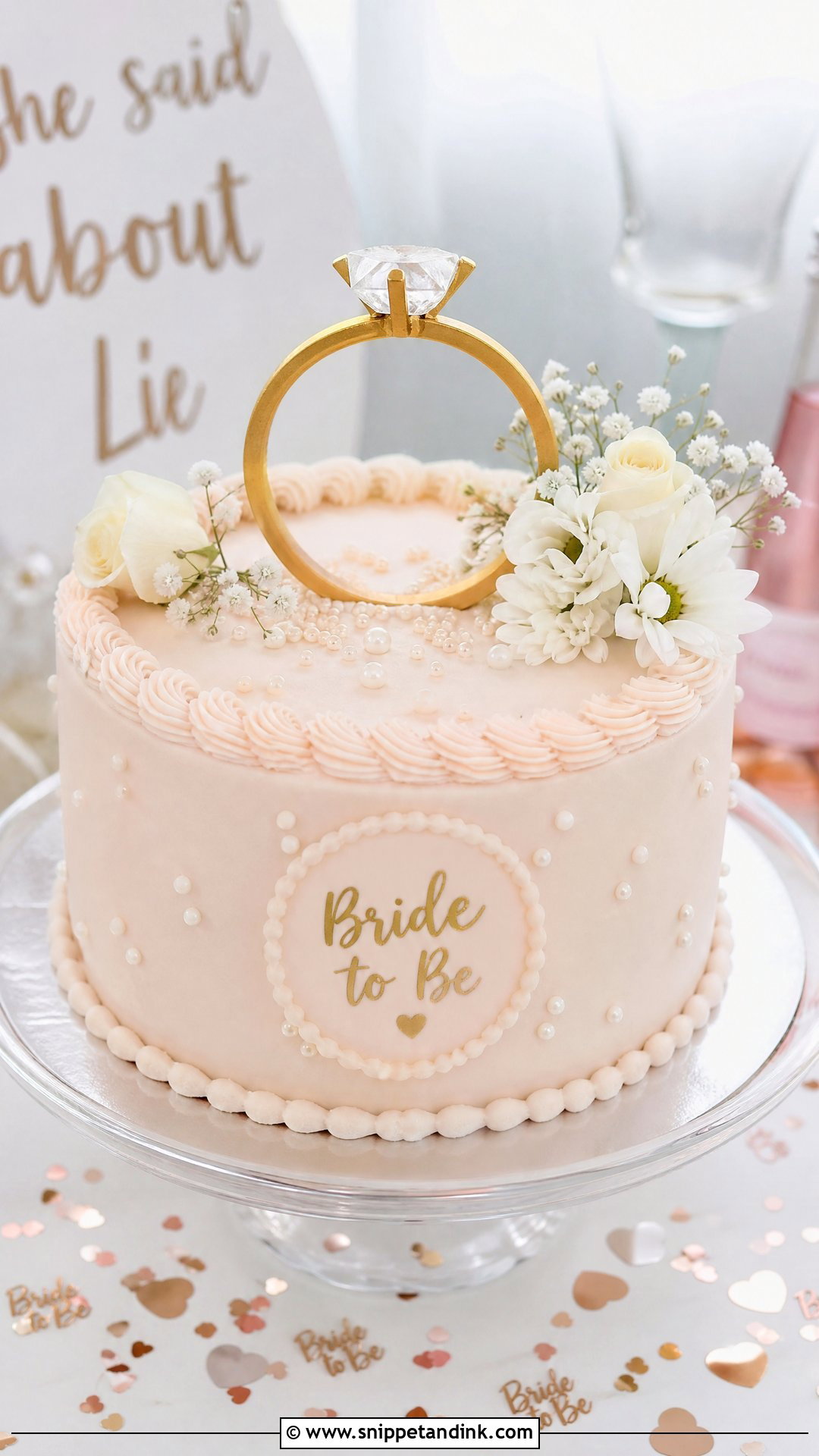 Ring Bachelorette Cake - Snippet and Ink - 25 Bachelorette Cake Ideas for Wedding