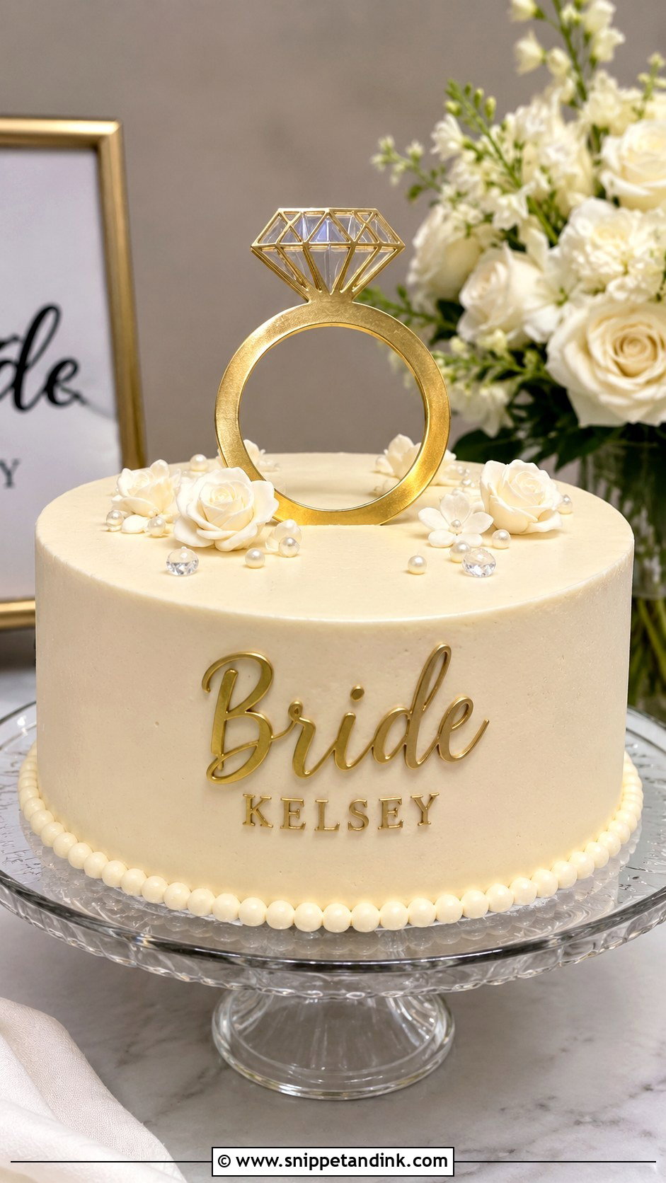 Ring Bachelorette Cake - Snippet and Ink - 20 Bachelorette Cake for Bride