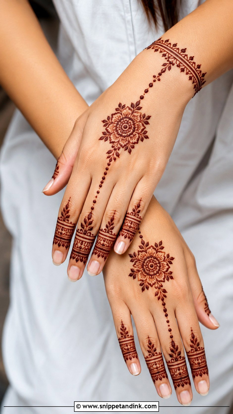 Ring Back Hand Mehndi Design - Snippet and Ink - 35 Simple Back Hand Mehndi Designs