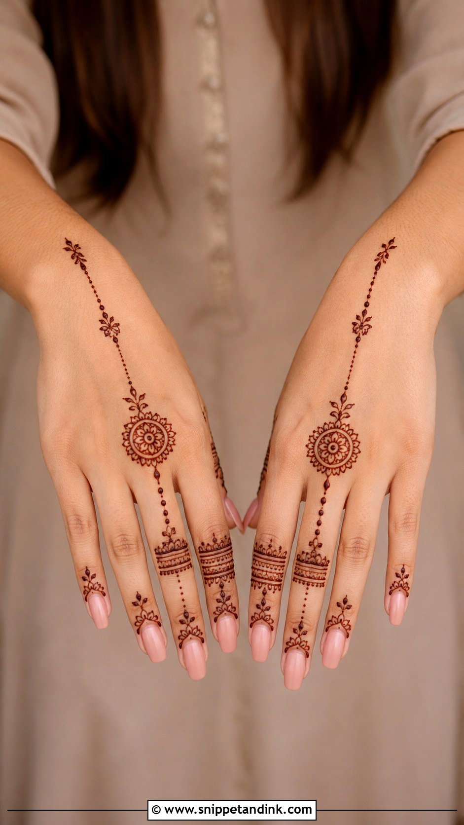 Ring Back Hand Mehndi Design - Snippet and Ink - 35 Back Hand Mehndi Designs