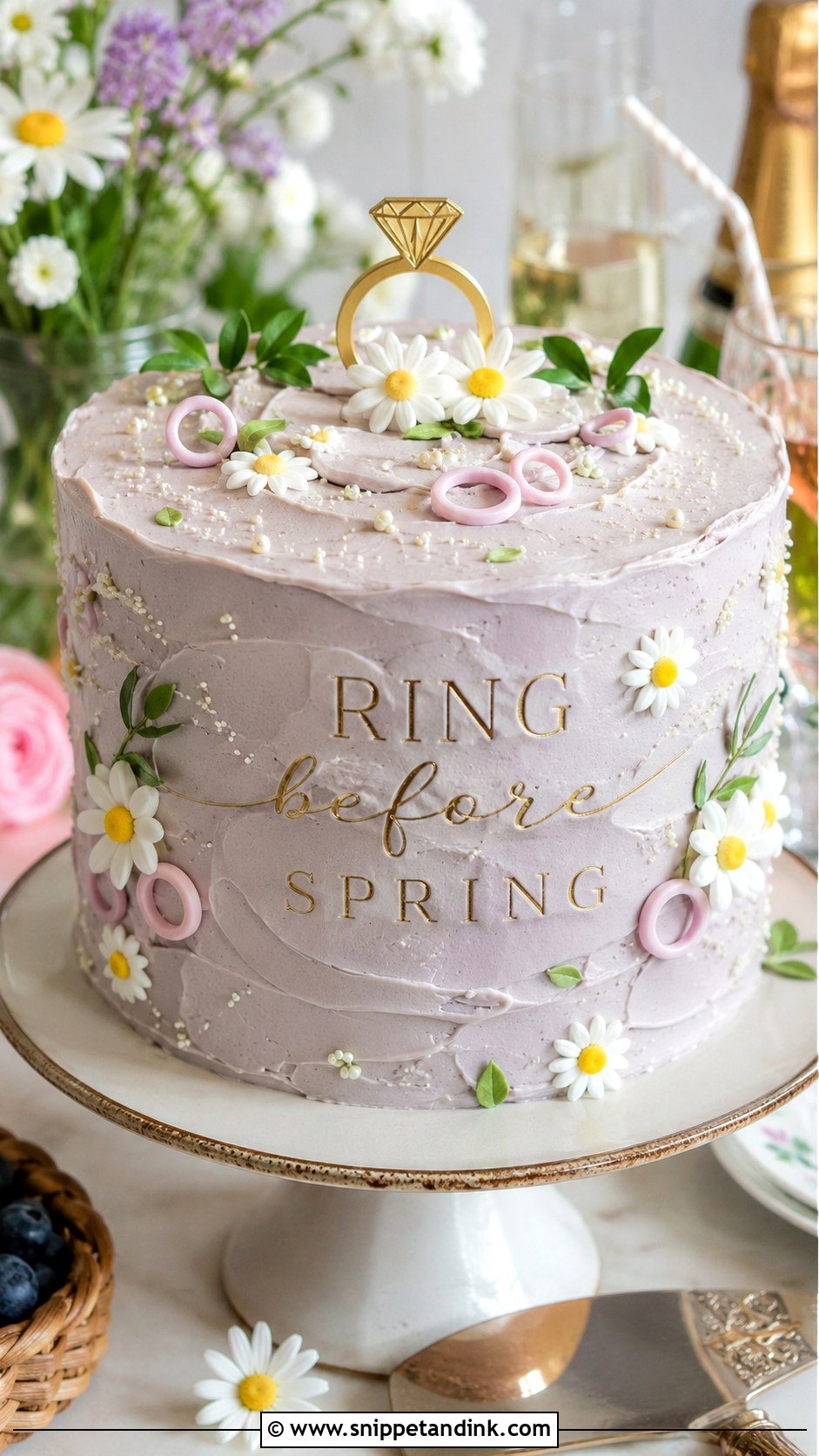 Ring Before Spring Cake - Snippet and Ink - 20 Funny Bachelorette Cake Ideas for Wedding