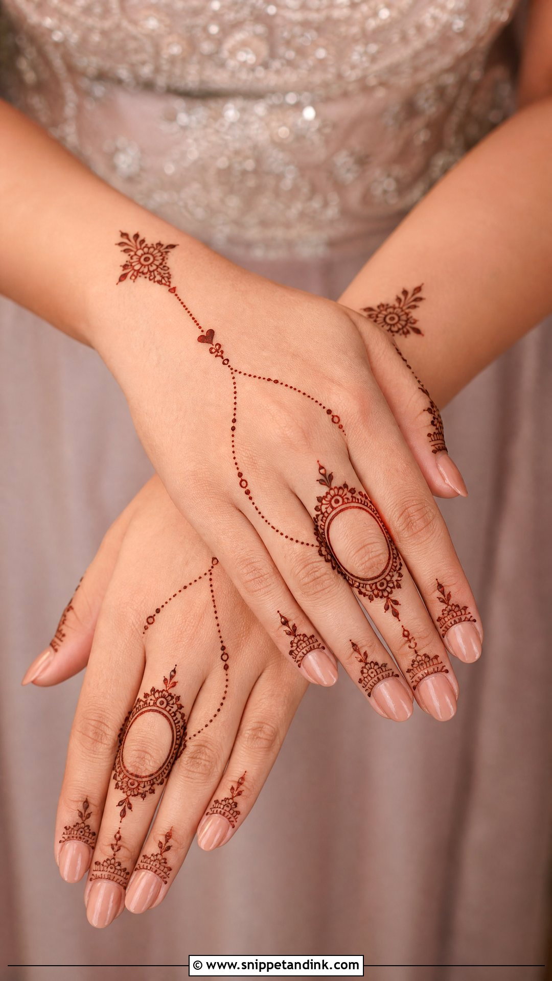 Ring Ceremony Back Hand Engagement Mehndi Design - Snippet and Ink - 20 Back Hand Engagement Mehndi Designs