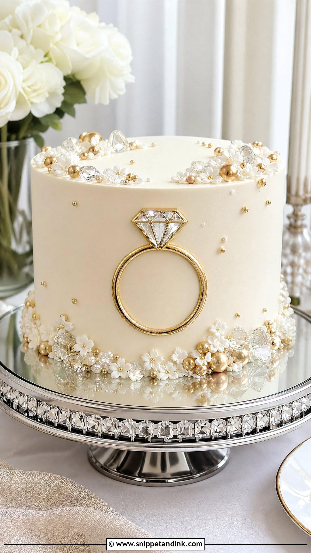 Ring Engagement Cake - Snippet and Ink - 25 Unique Engagement Cake Designs