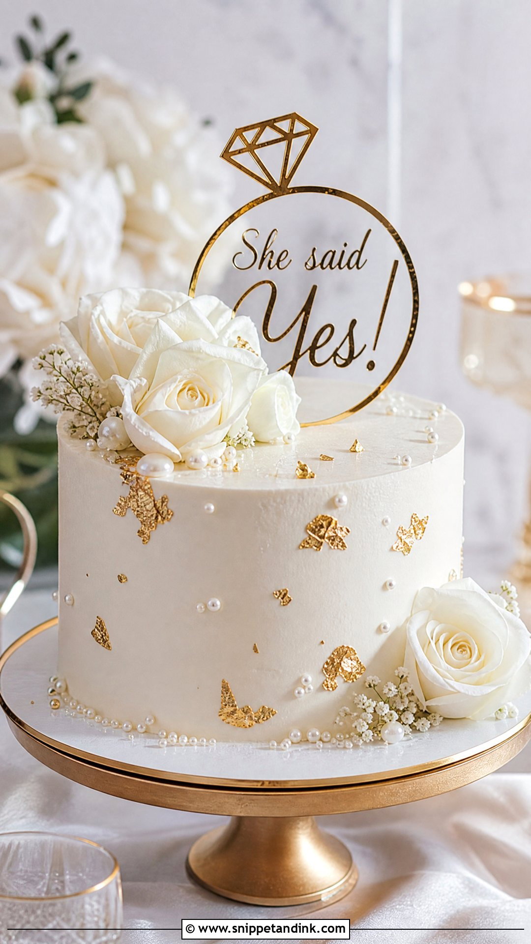 Ring Engagement Cake - Snippet and Ink - 30 Engagement Cakes
